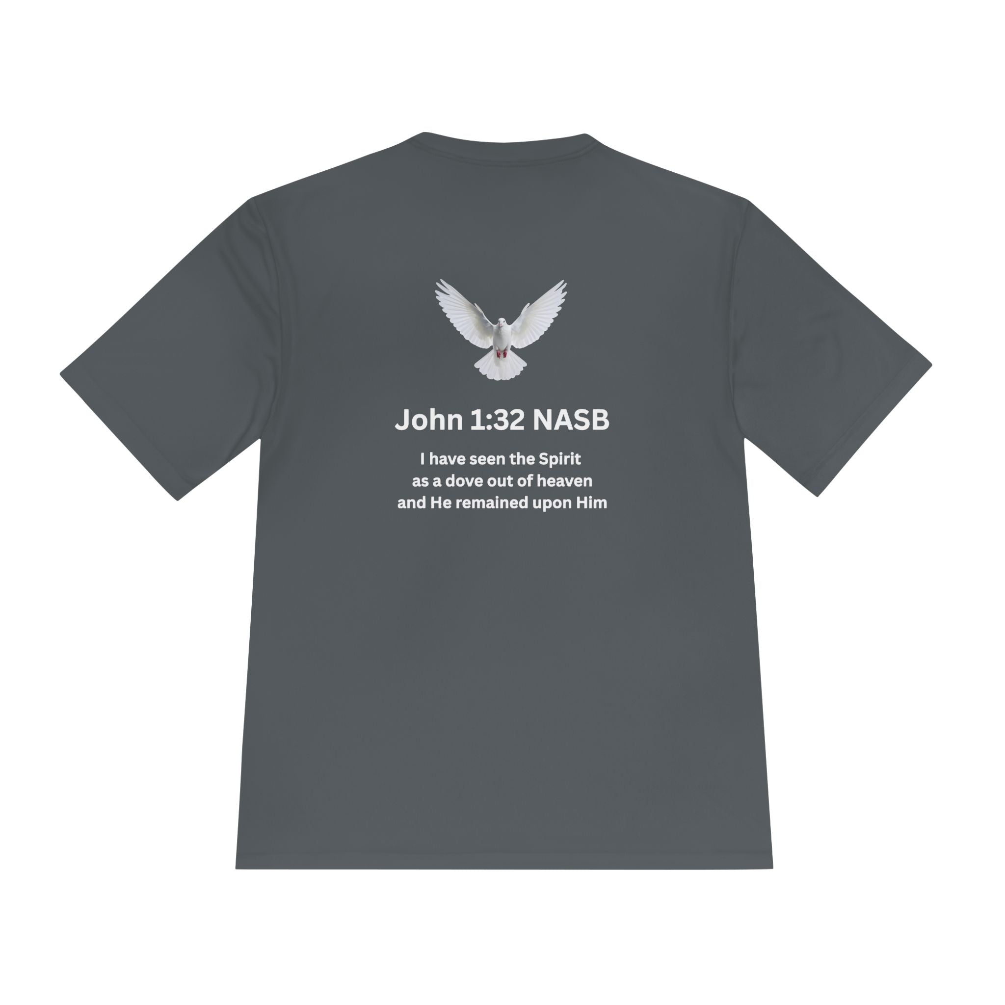Christian 'When Tempted Run' Moisture-Wicking Tee — John 1:32 Dove Design