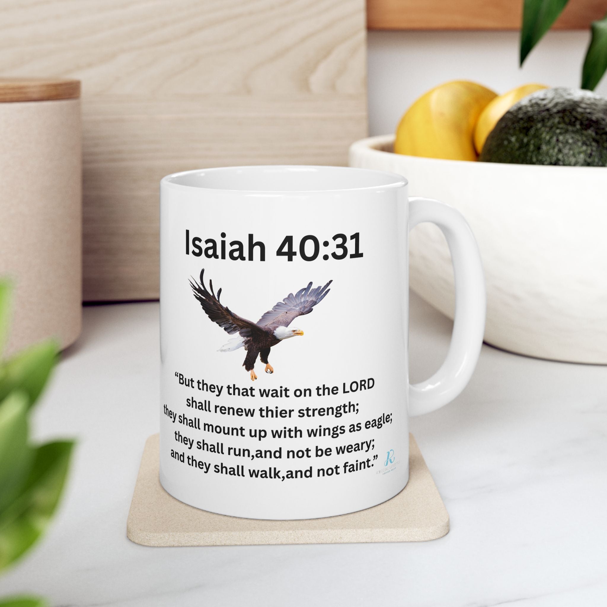 Bible Verse Mug — Isaiah 40:31 Inspirational Ceramic Coffee Cup (11oz/15oz)