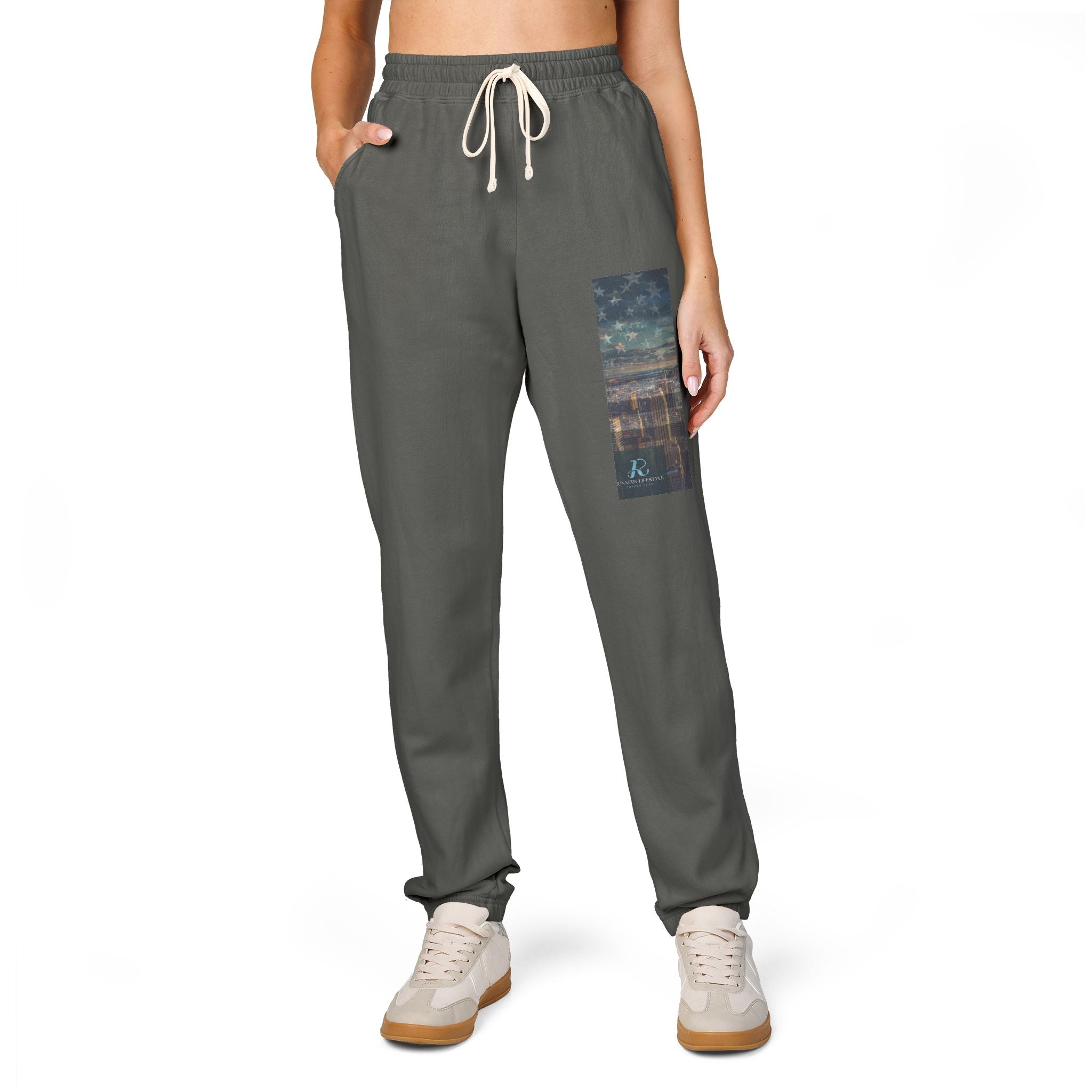 Graphic Sweatpants — Vintage Americana Nightscape Pocket Print