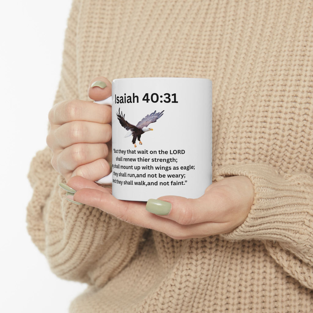 Bible Verse Mug — Isaiah 40:31 Inspirational Ceramic Coffee Cup (11oz/15oz)