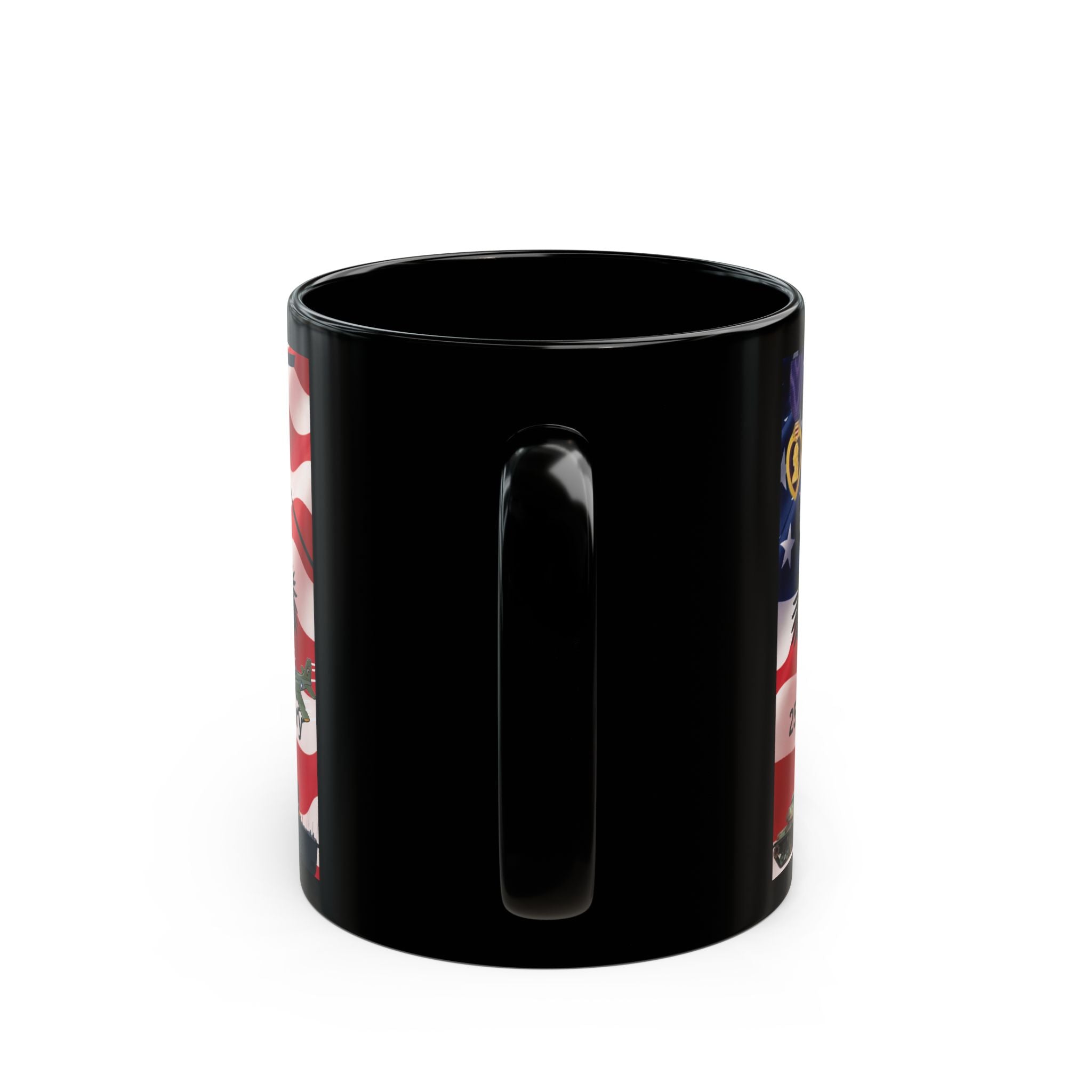 250th Anniversary Patriotic Black Mug – American Flag, Eagle & Military Tribute (11oz/15oz)