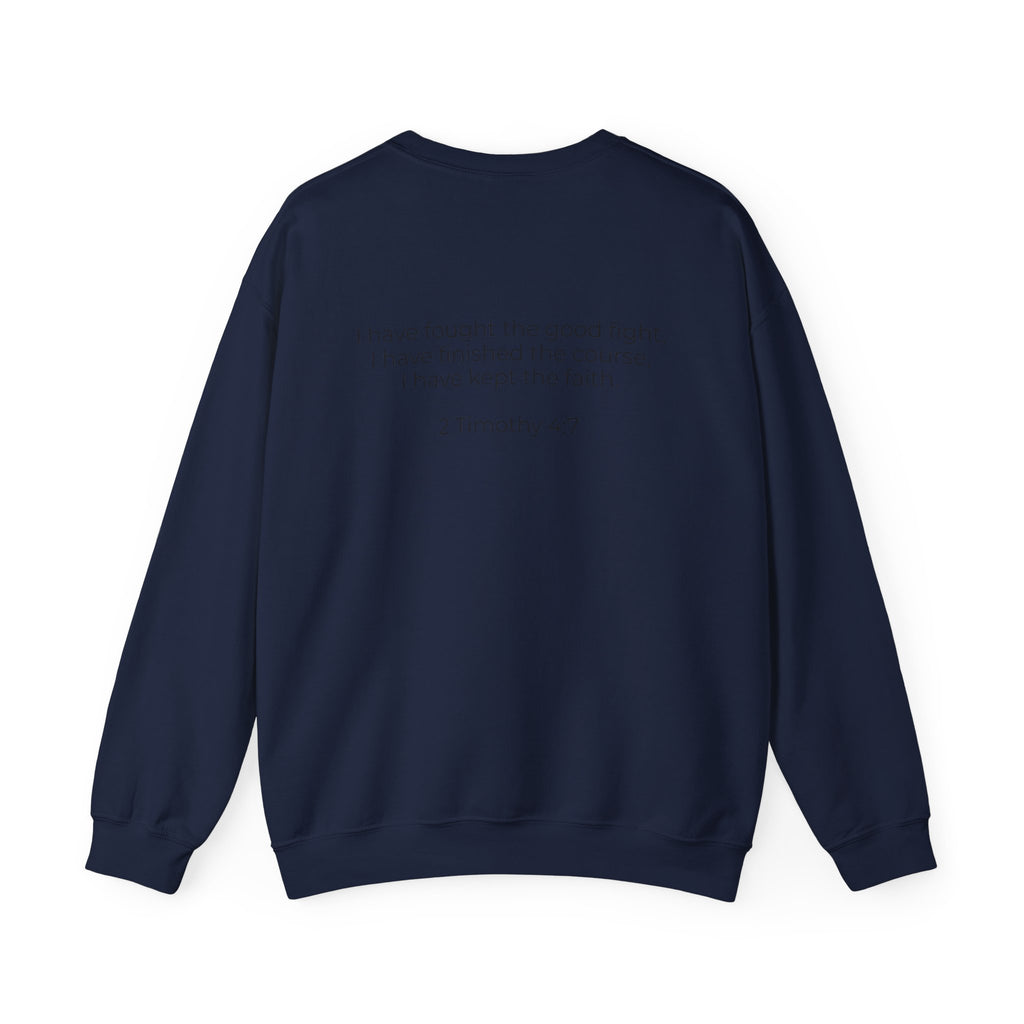 Crewneck Sweatshirt — Minimalist Blue Logo Pullover (Front Chest 'R' & Subtext)