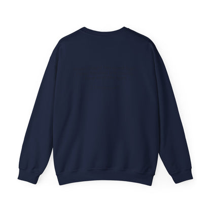 Crewneck Sweatshirt — Minimalist Blue Logo Pullover (Front Chest 'R' & Subtext)