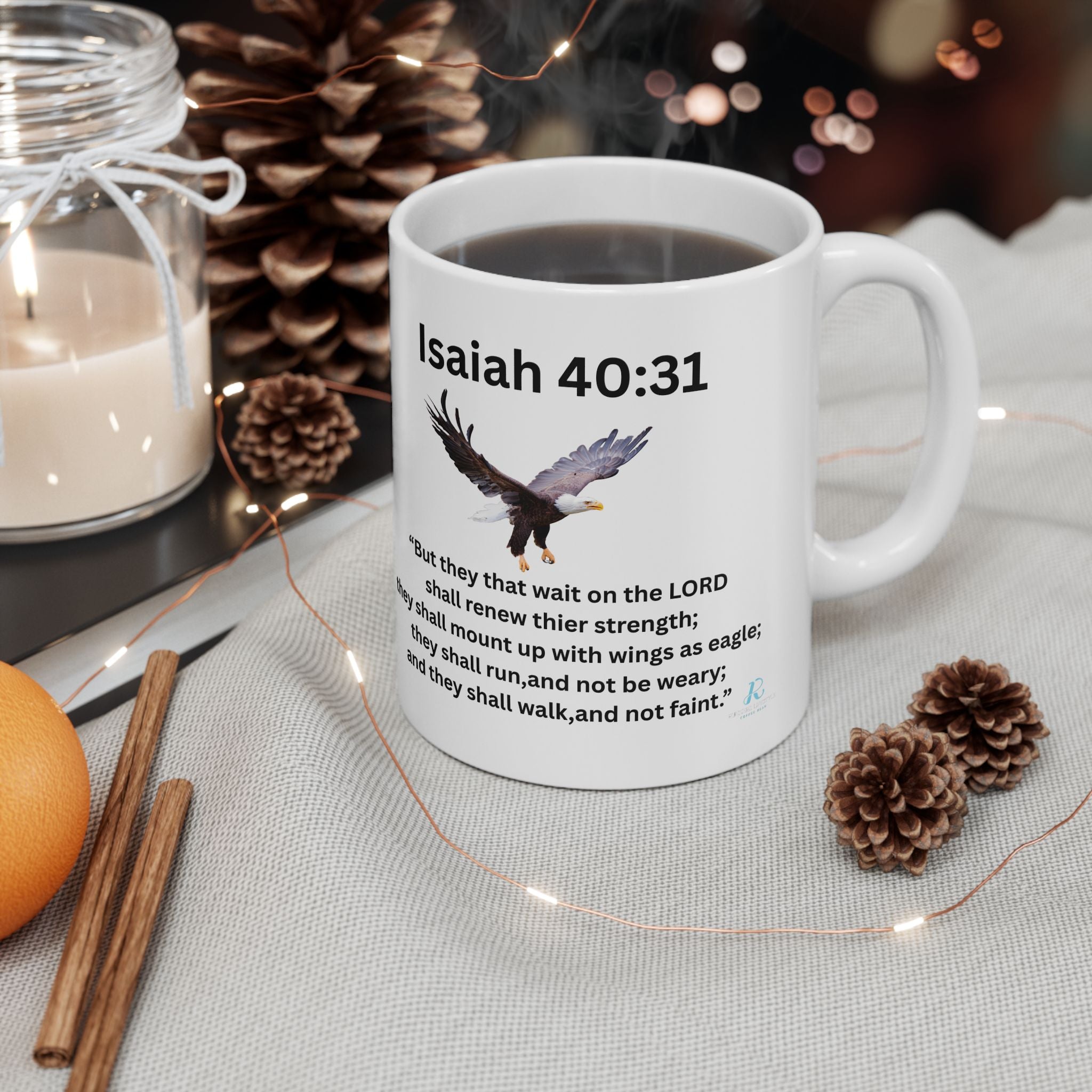 Bible Verse Mug — Isaiah 40:31 Inspirational Ceramic Coffee Cup (11oz/15oz)