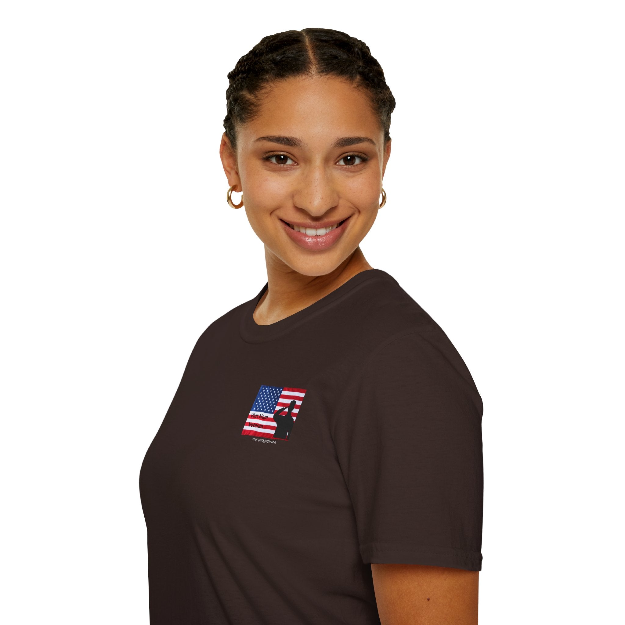 American Flag Pocket T-Shirt — Small Chest Flag Design