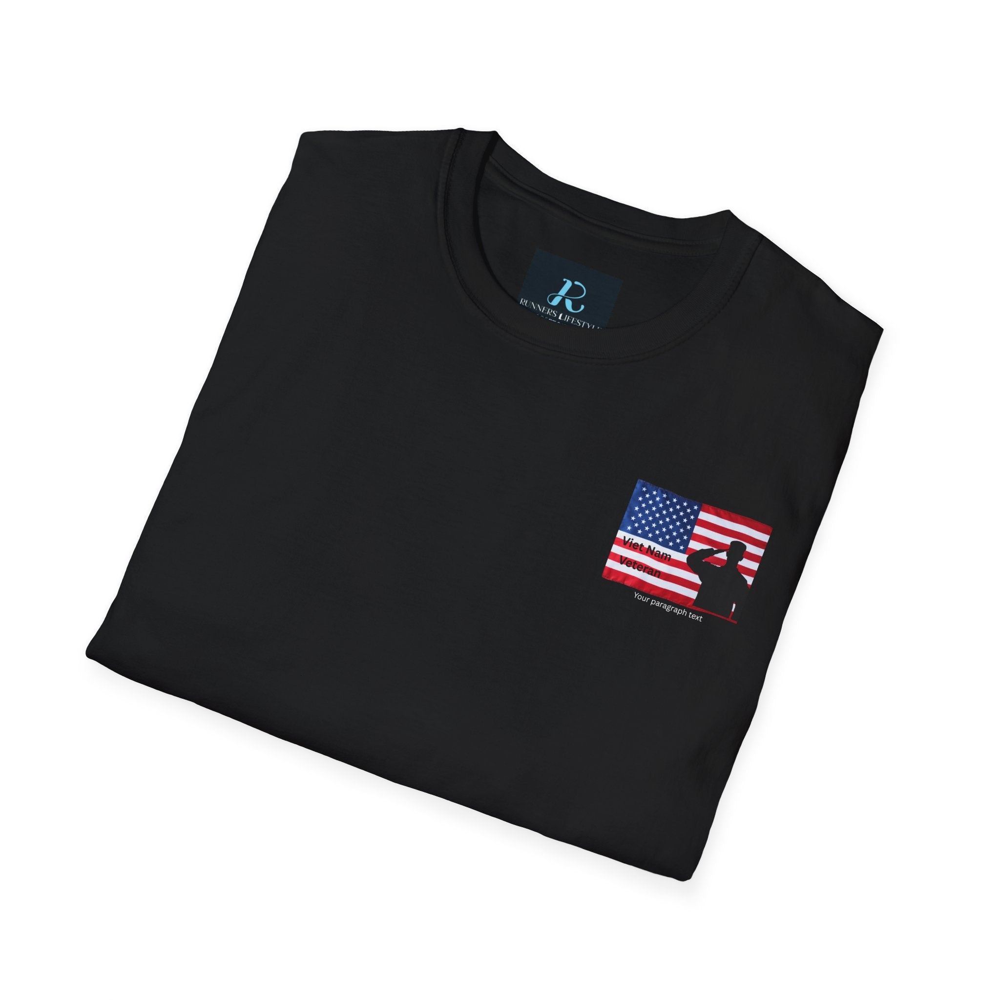 American Flag Pocket T-Shirt — Small Chest Flag Design
