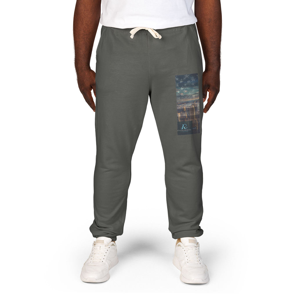 Graphic Sweatpants — Vintage Americana Nightscape Pocket Print