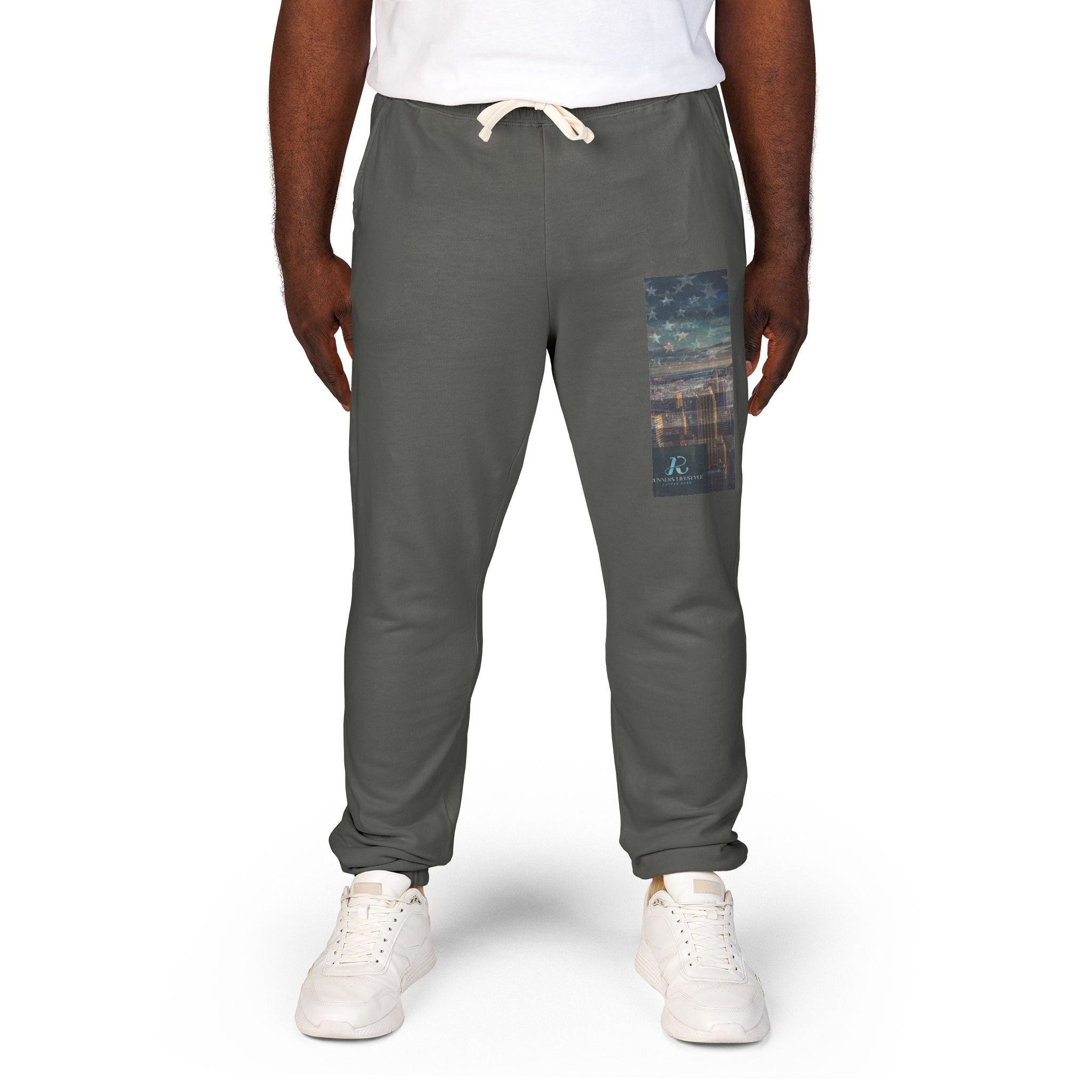 Graphic Sweatpants — Vintage Americana Nightscape Pocket Print