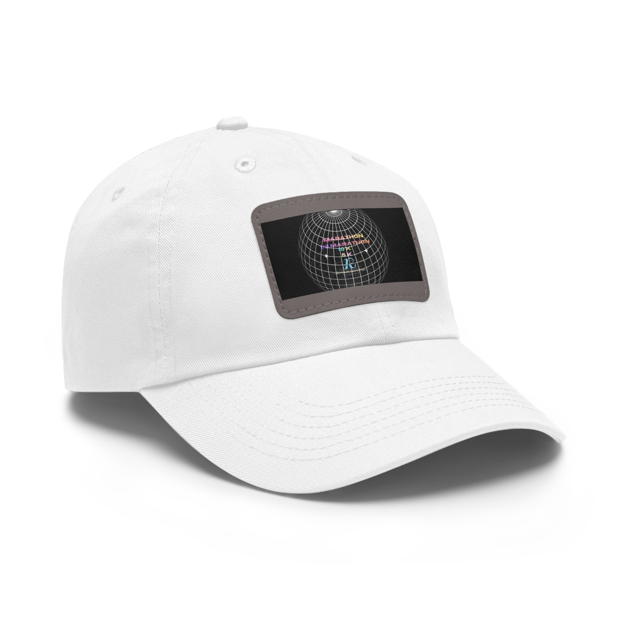 Retro Disco Globe Leather Patch Dad Hat — Vintage Dancefloor Design