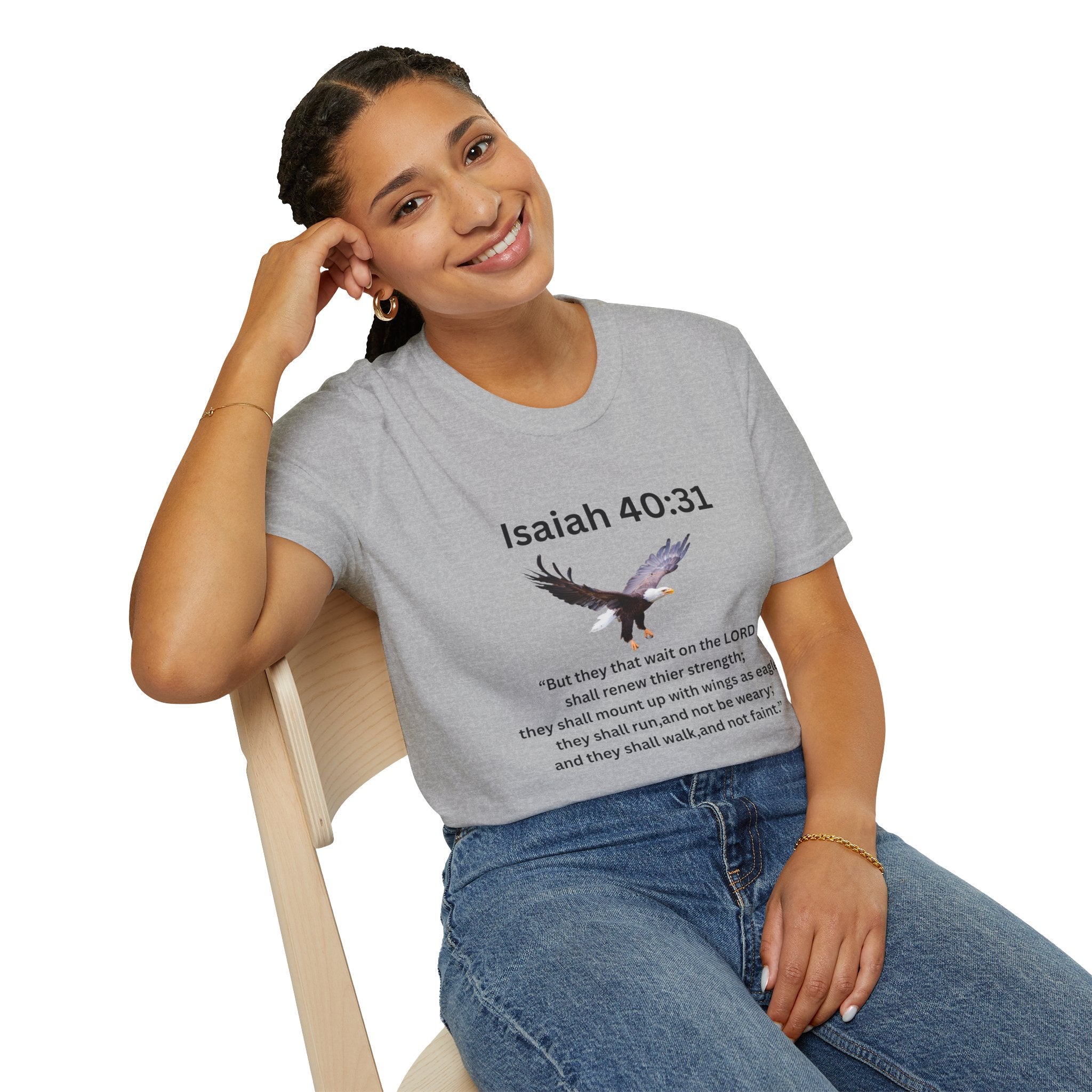 Isaiah 40:31 Eagle Scripture T-Shirt — NKJV Christian Faith Tee