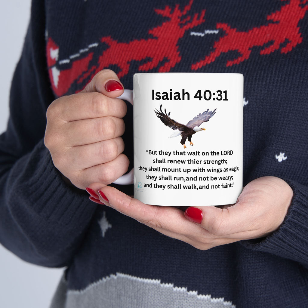 Bible Verse Mug — Isaiah 40:31 Inspirational Ceramic Coffee Cup (11oz/15oz)