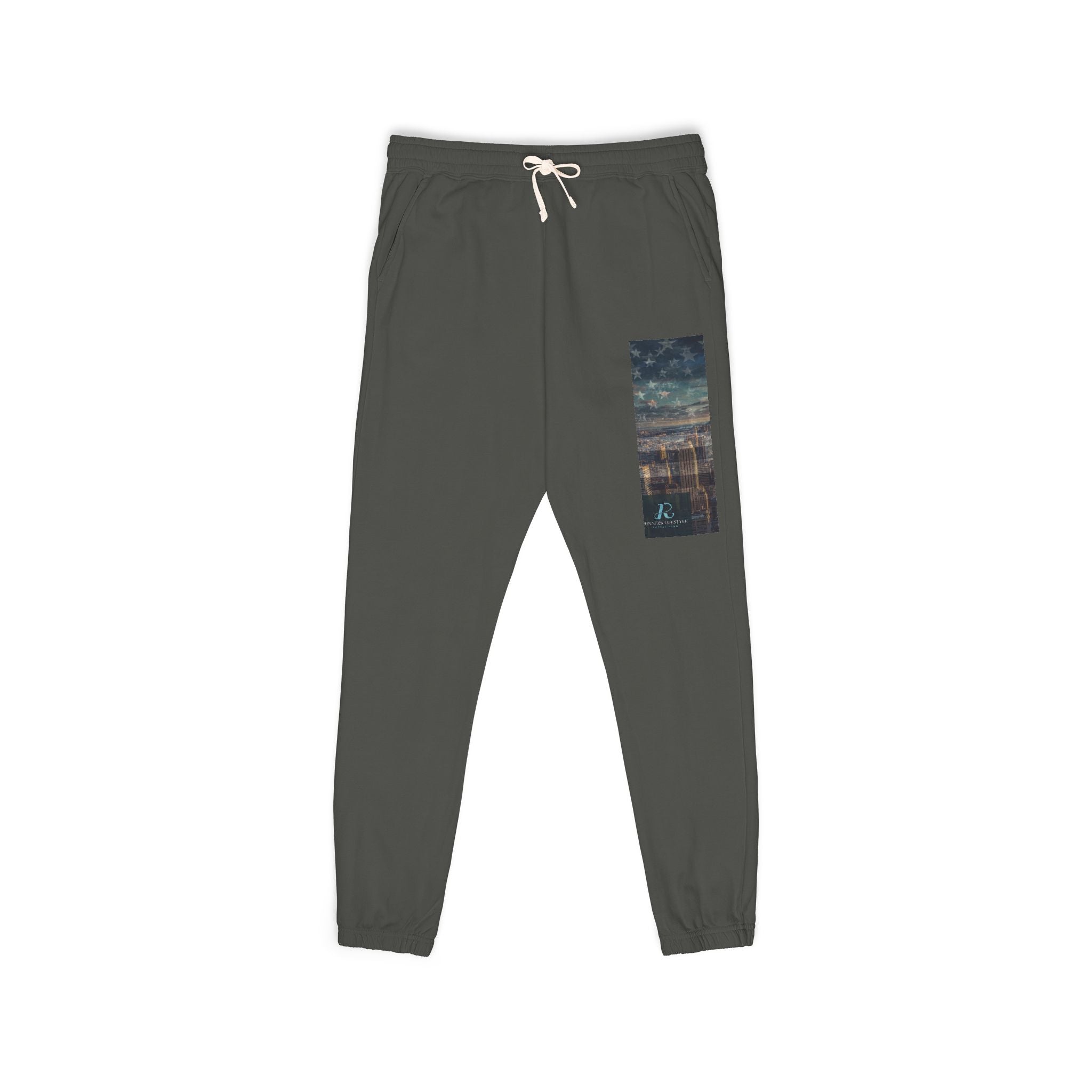 Graphic Sweatpants — Vintage Americana Nightscape Pocket Print