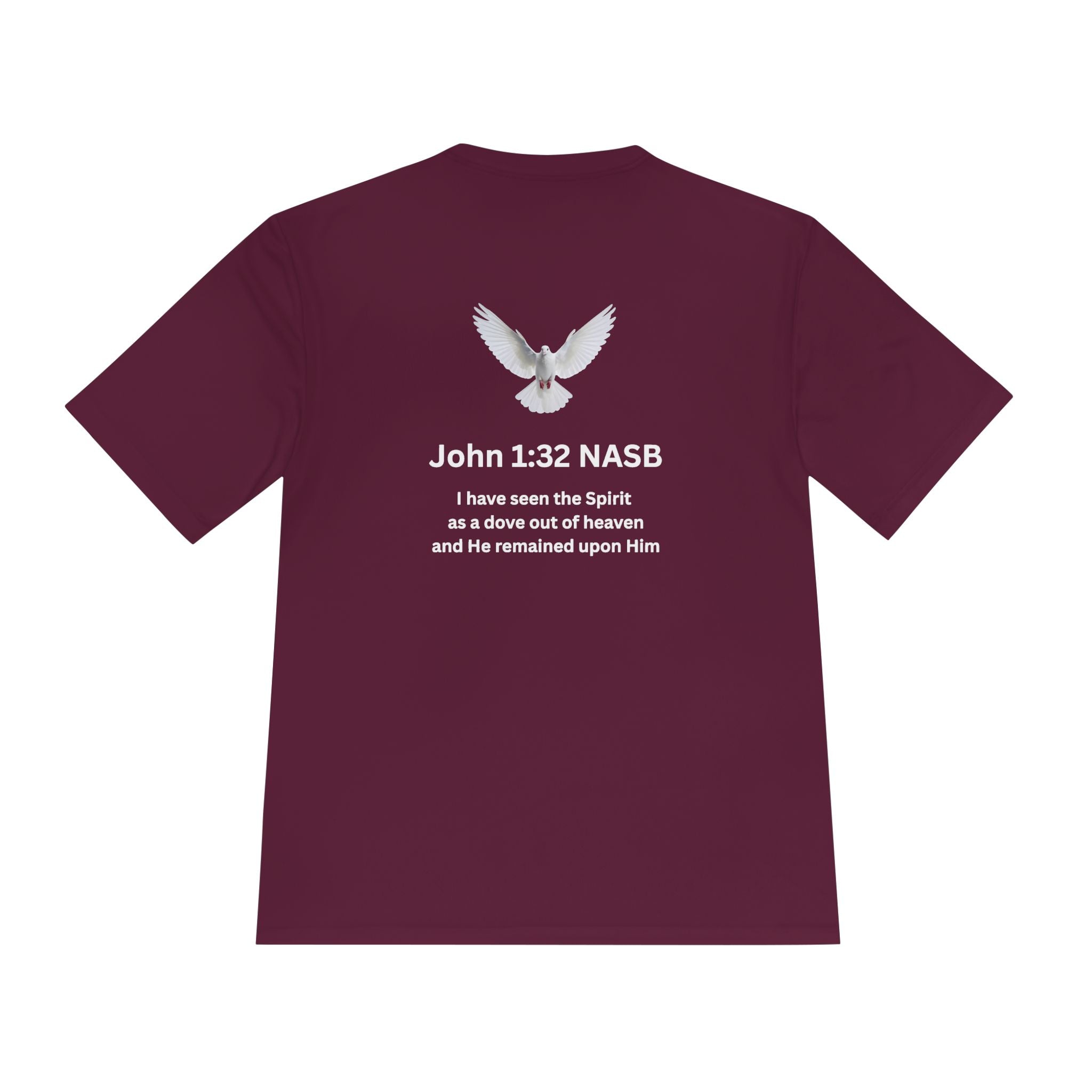 Christian 'When Tempted Run' Moisture-Wicking Tee — John 1:32 Dove Design