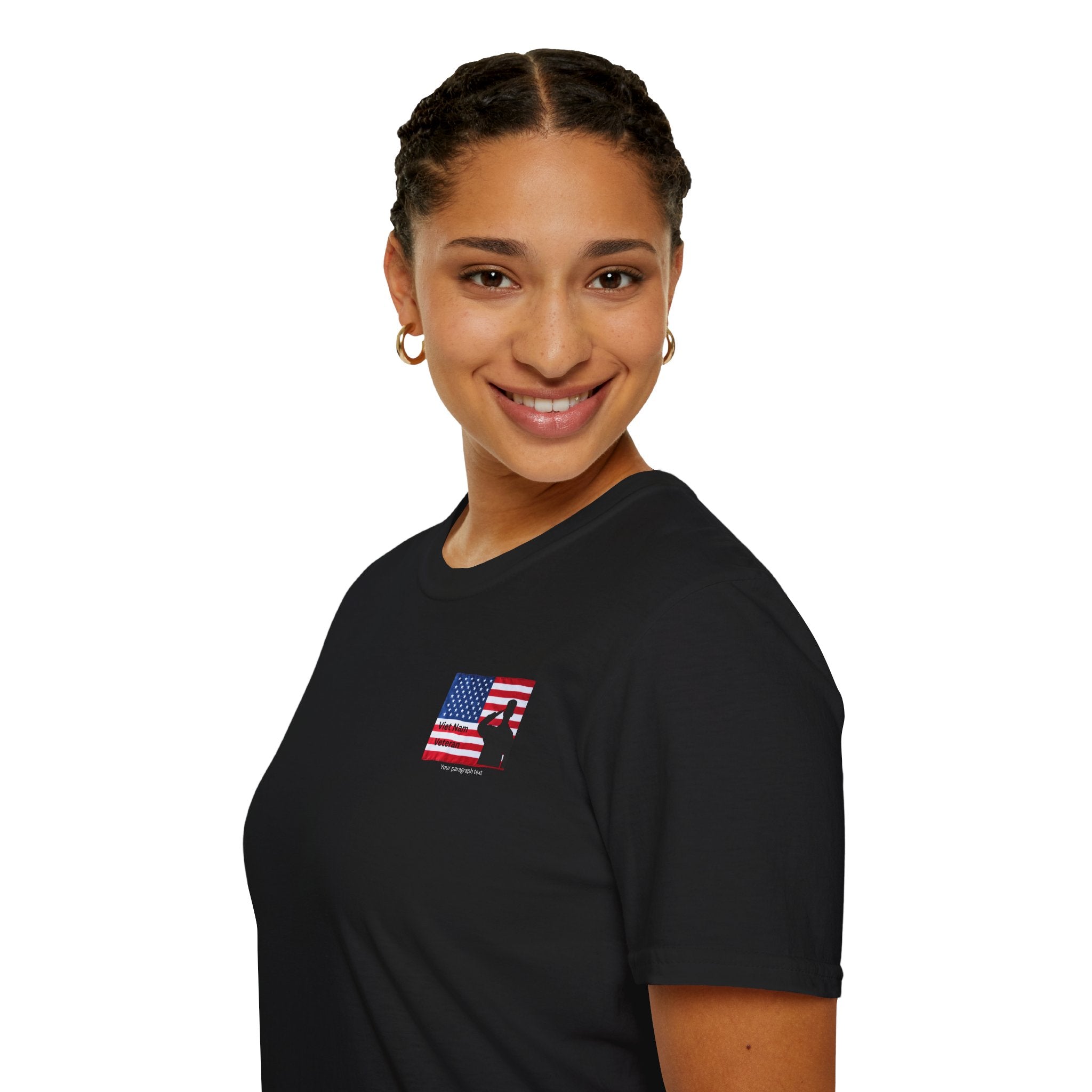 American Flag Pocket T-Shirt — Small Chest Flag Design