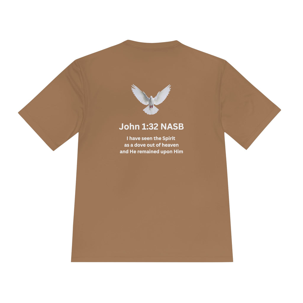 Christian 'When Tempted Run' Moisture-Wicking Tee — John 1:32 Dove Design