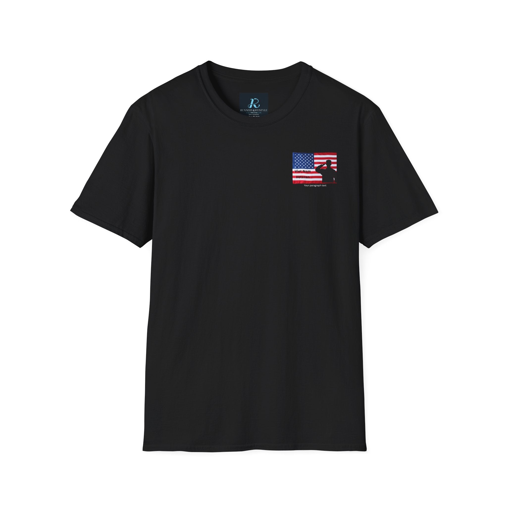 American Flag Pocket T-Shirt — Small Chest Flag Design