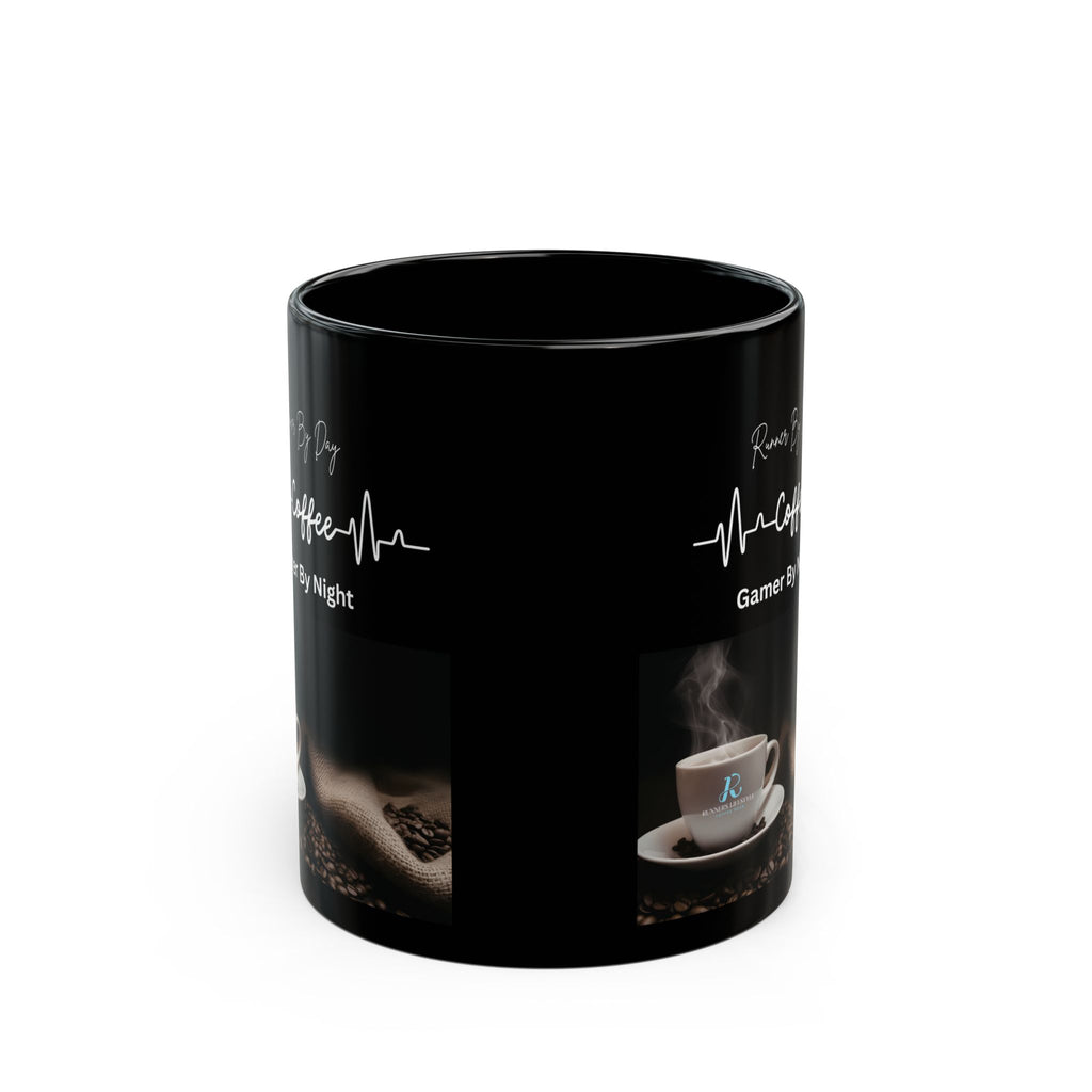 Coffee Gamer Black Mug — "Runner By Day, Gamer By Night" 11oz/15oz