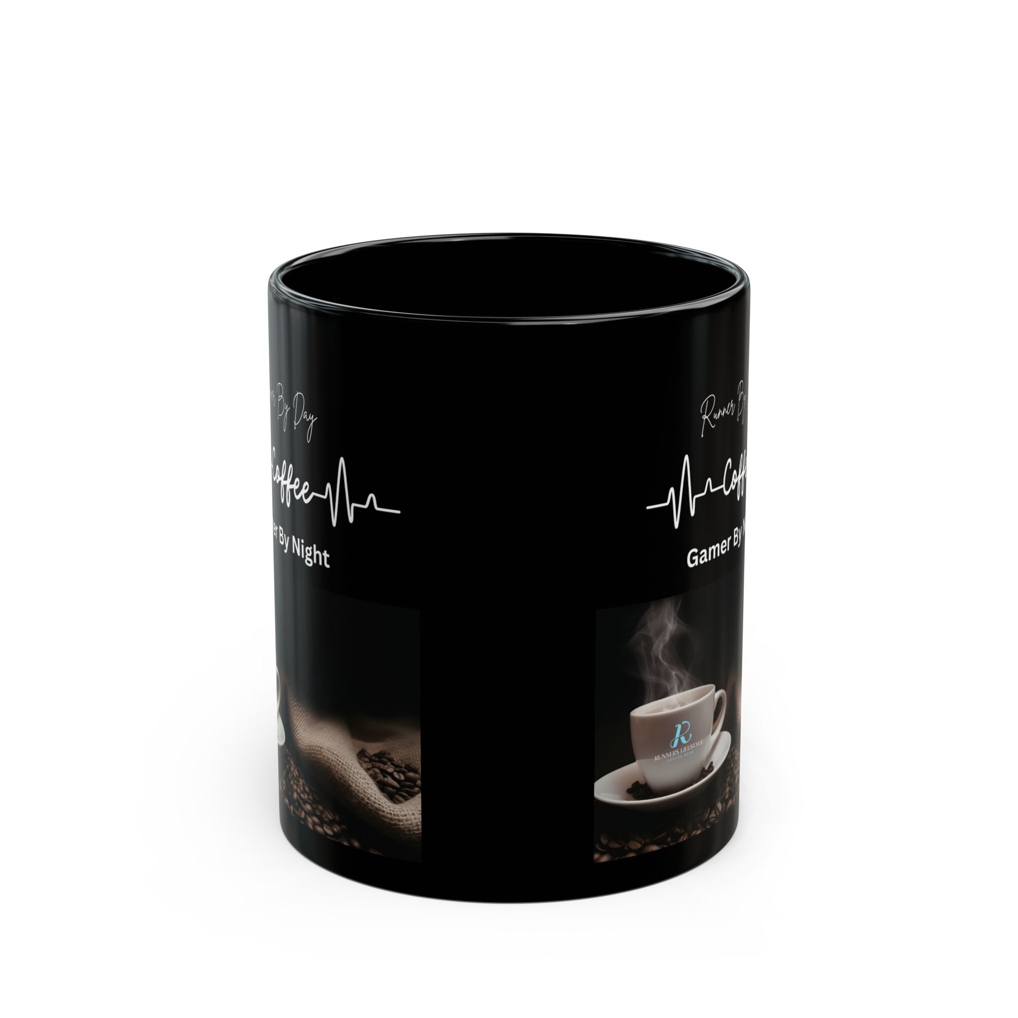 Coffee Gamer Black Mug — "Runner By Day, Gamer By Night" 11oz/15oz
