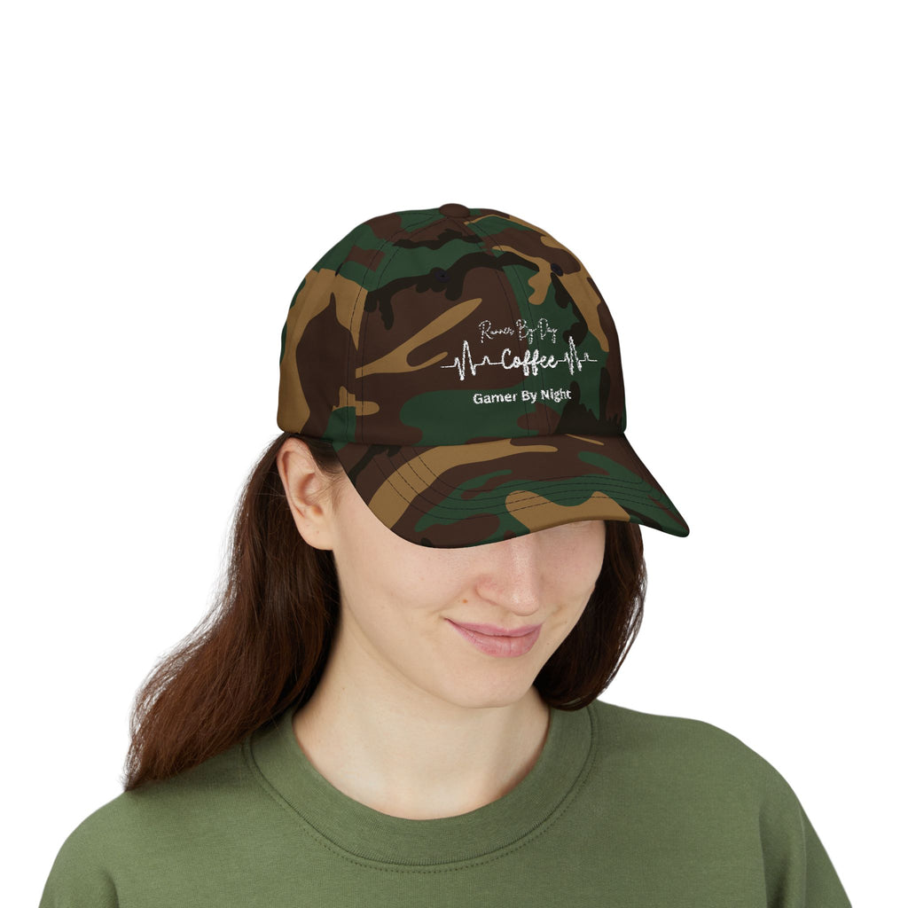 Camo "Fueled by Coffee, Gamer By Night" Dad Cap