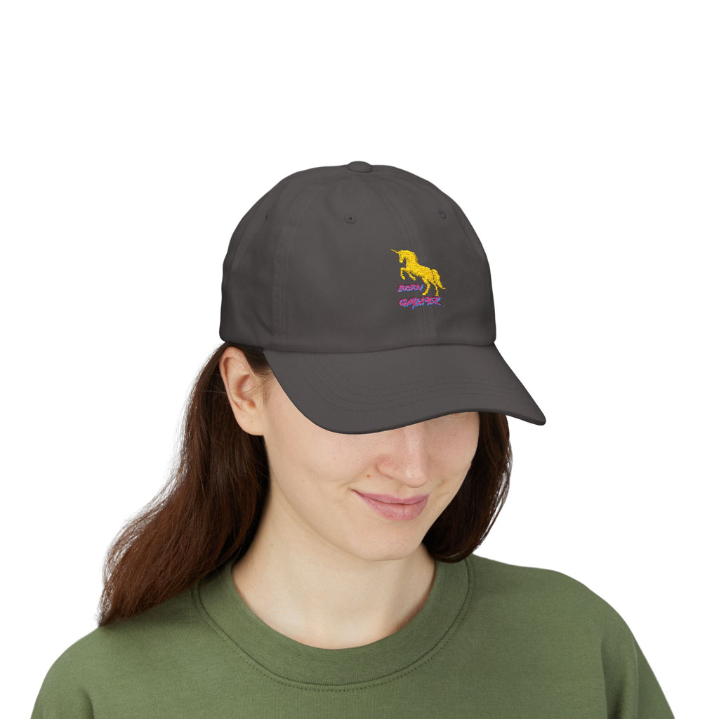 Unicorn Dad Cap — Retro Neon 'Unicorn' Embroidered Baseball Hat