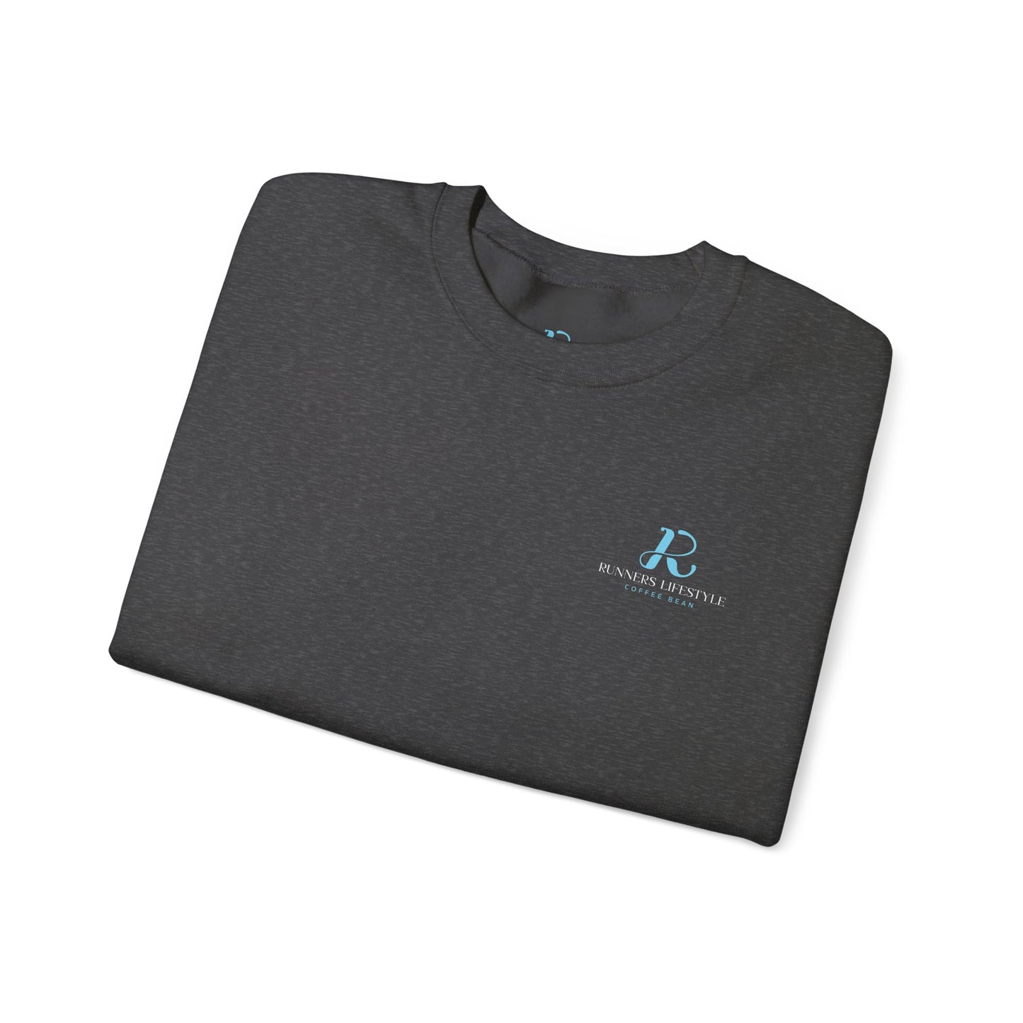 Crewneck Sweatshirt — Minimalist Blue Logo Pullover (Front Chest 'R' & Subtext)