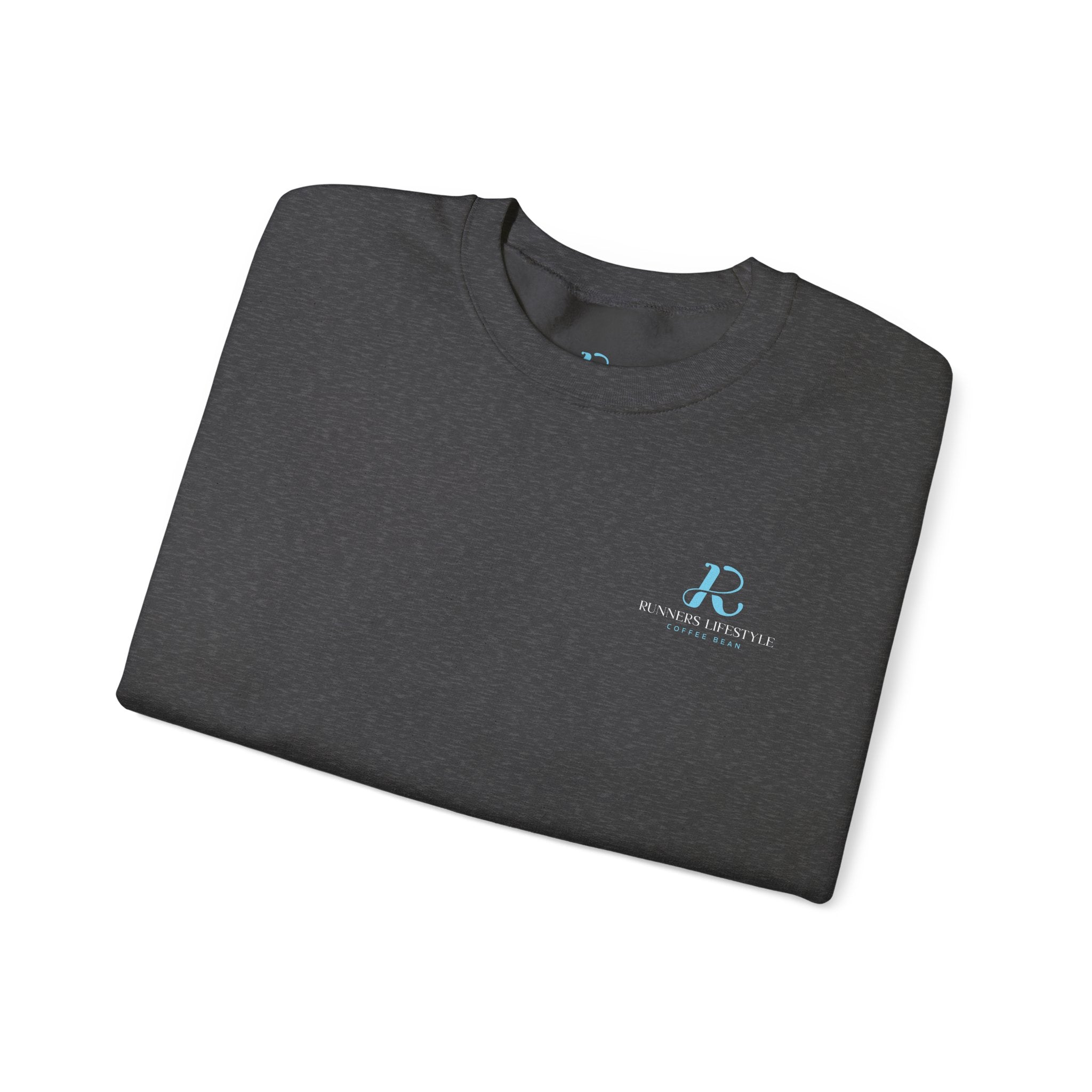 Crewneck Sweatshirt — Minimalist Blue Logo Pullover (Front Chest 'R' & Subtext)