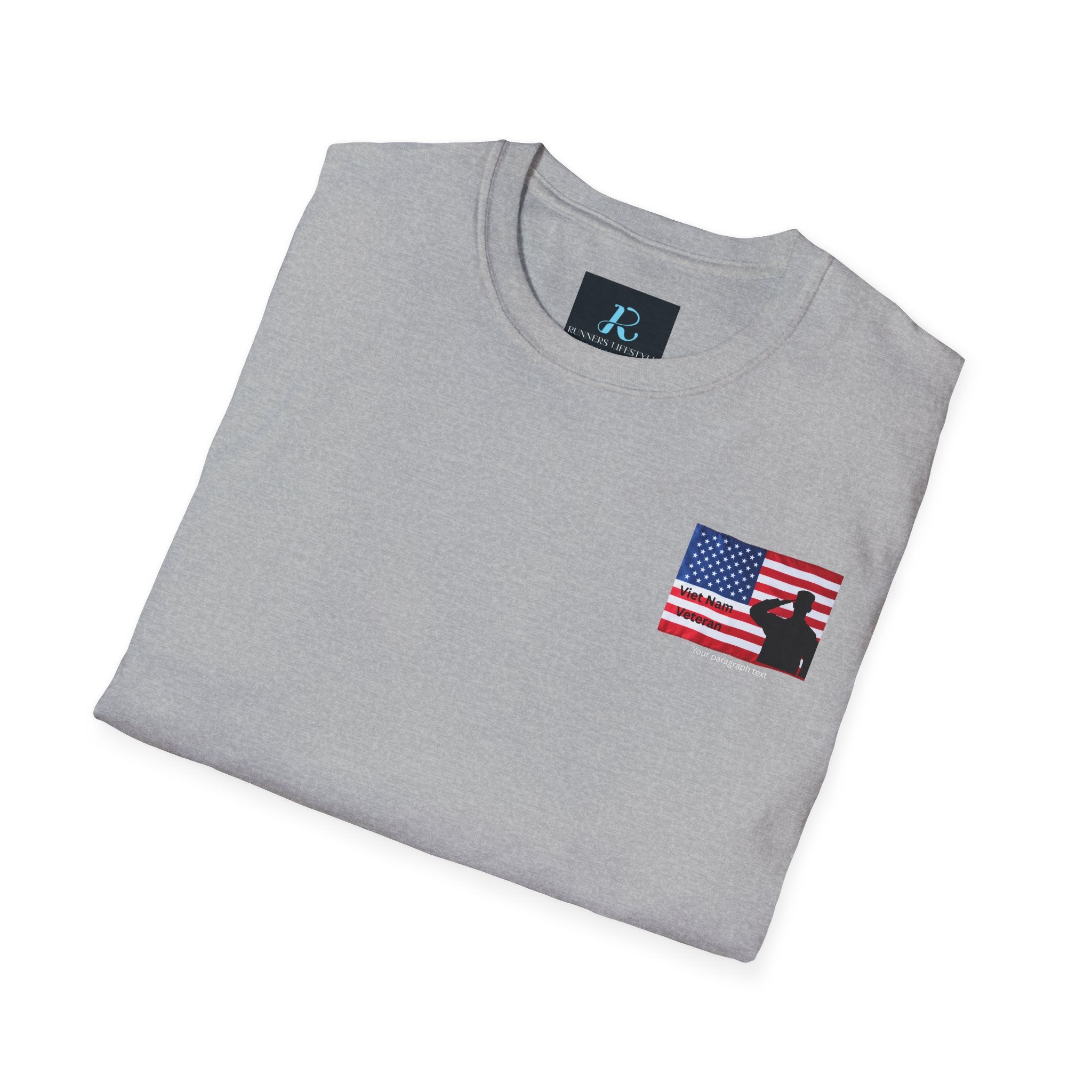 American Flag Pocket T-Shirt — Small Chest Flag Design