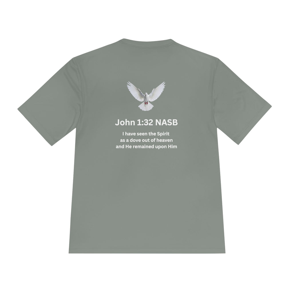 Christian 'When Tempted Run' Moisture-Wicking Tee — John 1:32 Dove Design