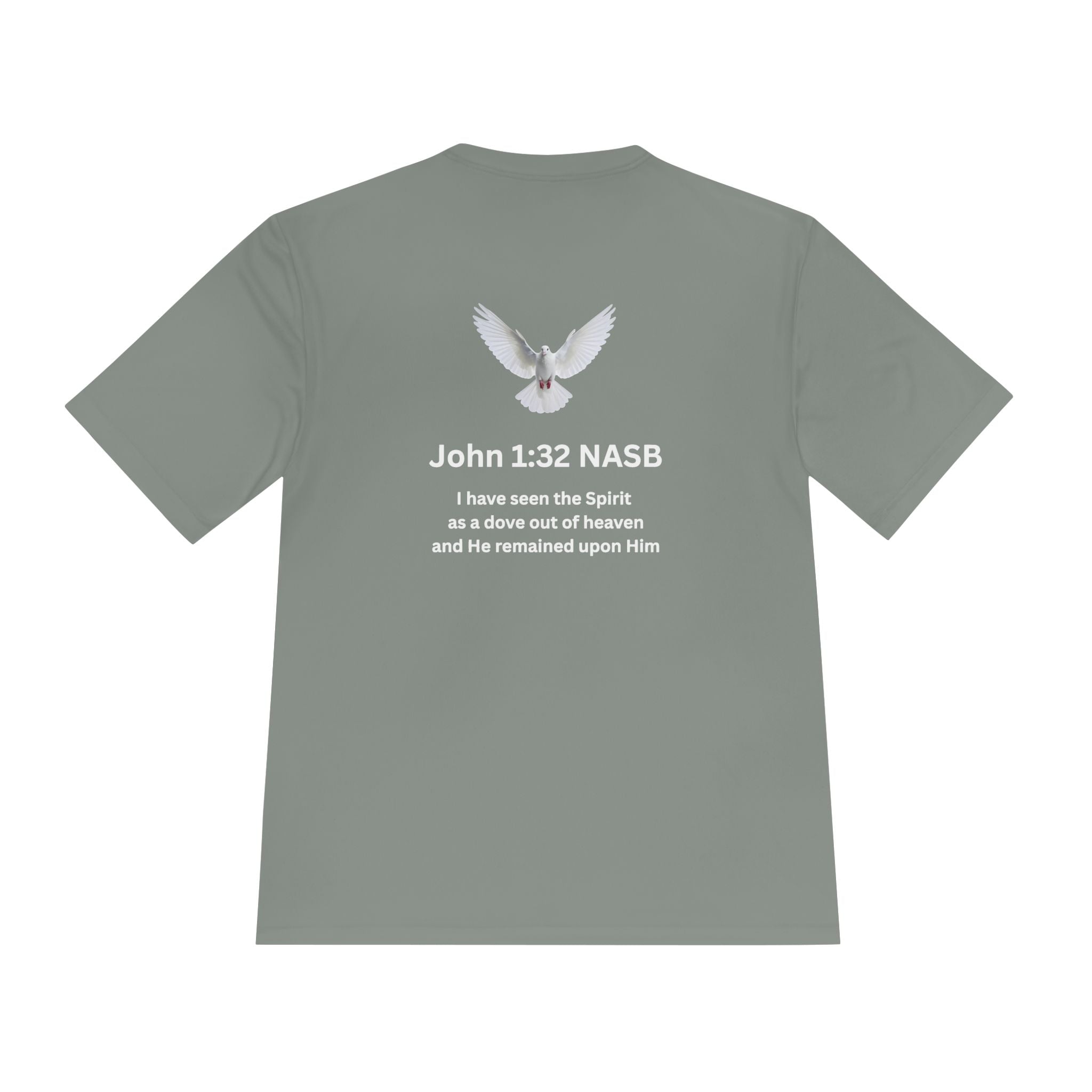Christian 'When Tempted Run' Moisture-Wicking Tee — John 1:32 Dove Design