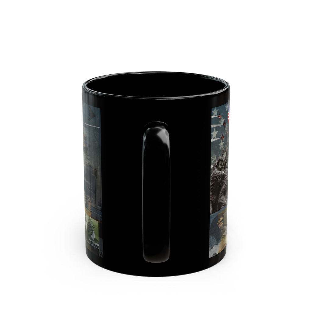 America 250 Anniversary Black Mug — 1776–2026 Commemorative USA Skyline Design (11oz/15oz)