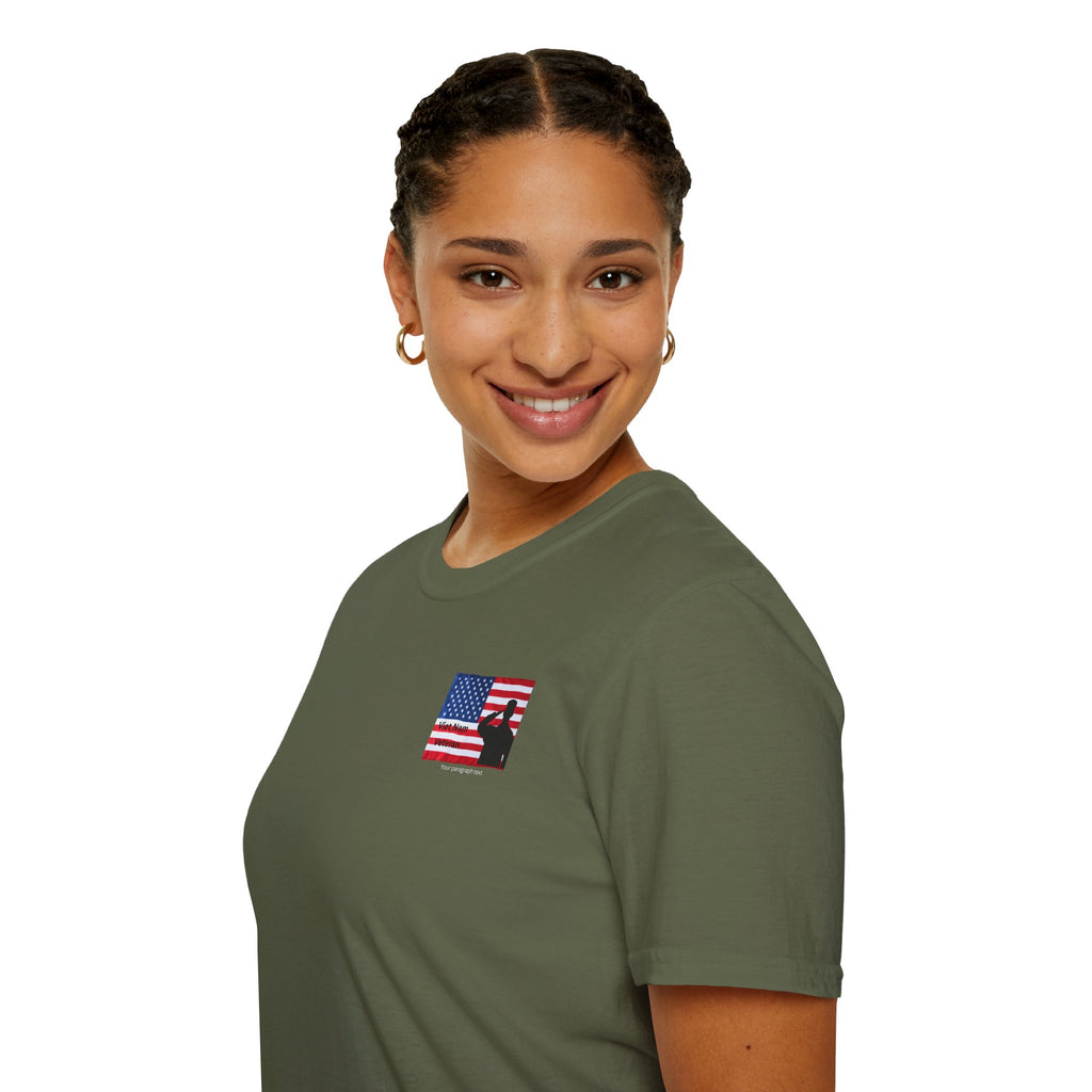 American Flag Pocket T-Shirt — Small Chest Flag Design