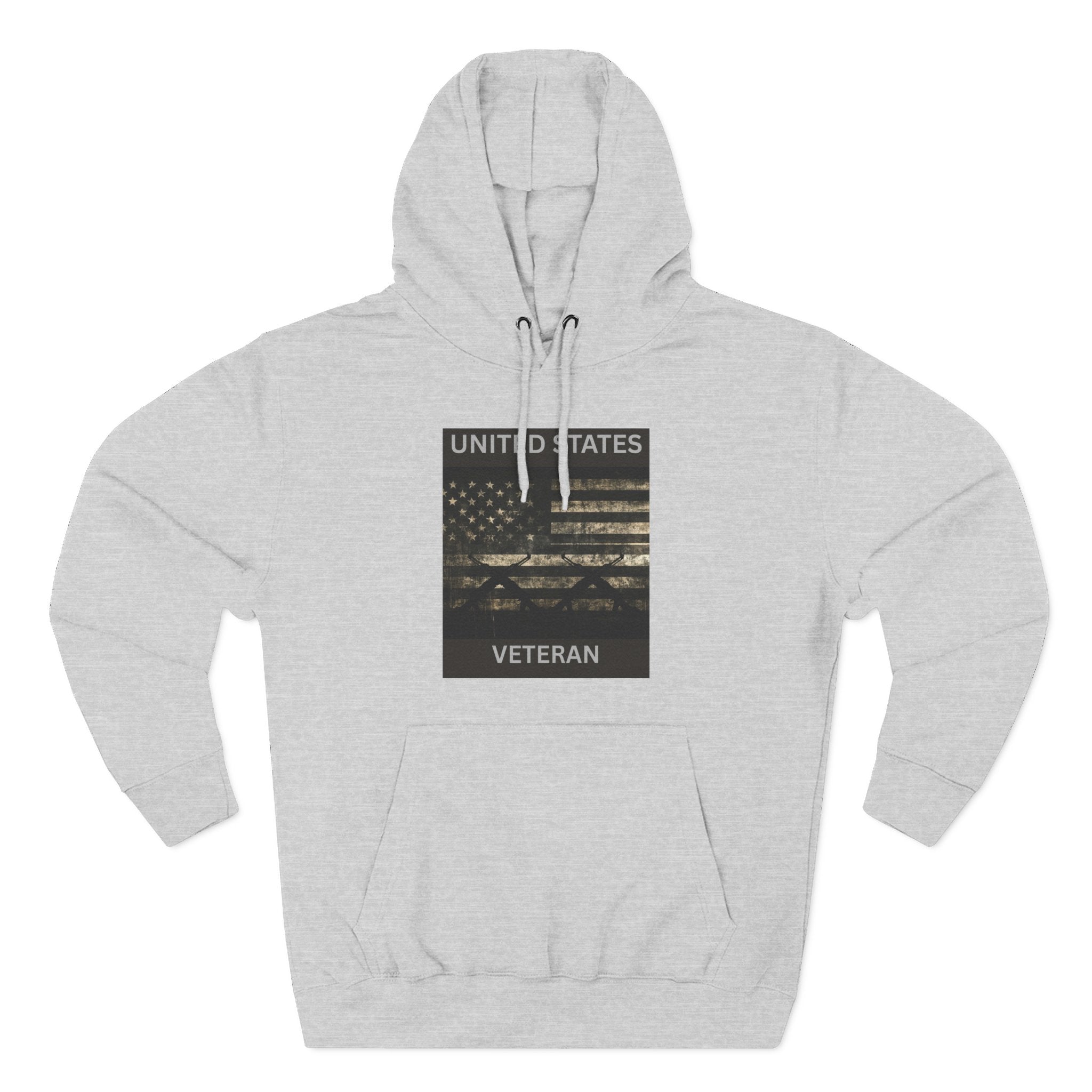 Veteran American Flag Hoodie — Three-Panel Cityscape Fleece