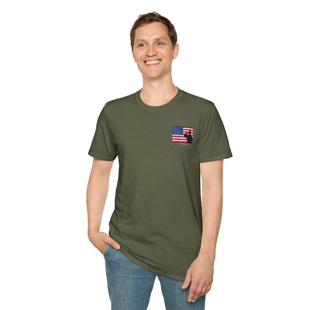 American Flag Pocket T-Shirt — Small Chest Flag Design