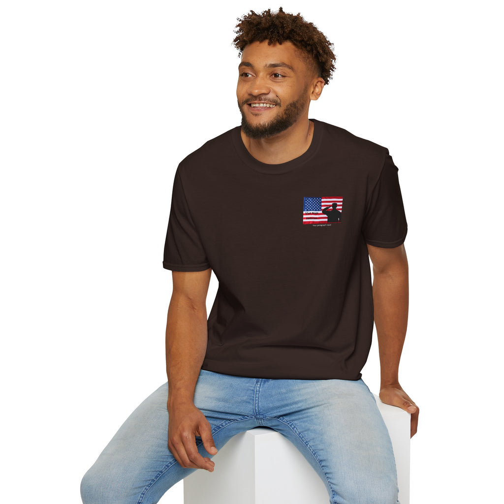 American Flag Pocket T-Shirt — Small Chest Flag Design