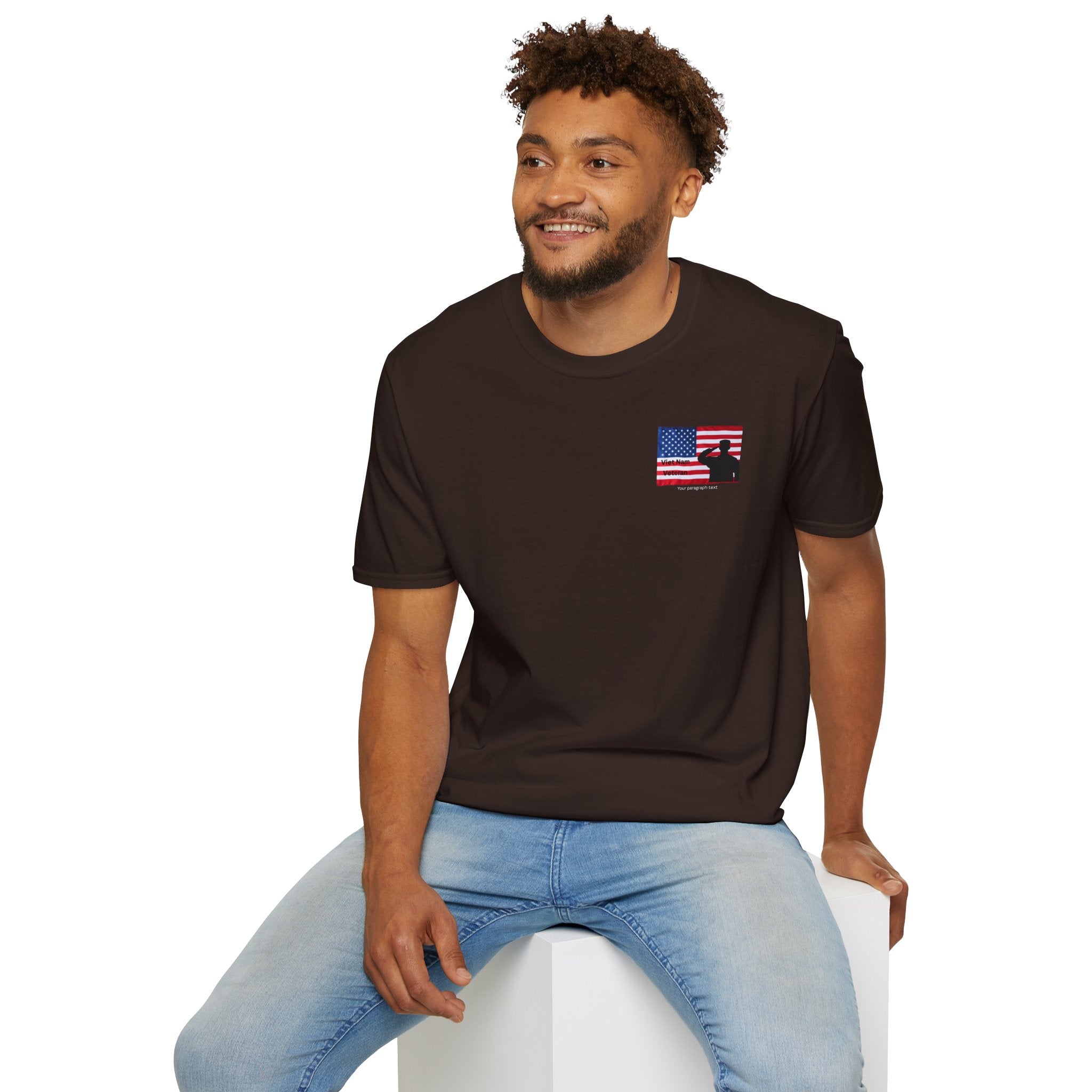 American Flag Pocket T-Shirt — Small Chest Flag Design
