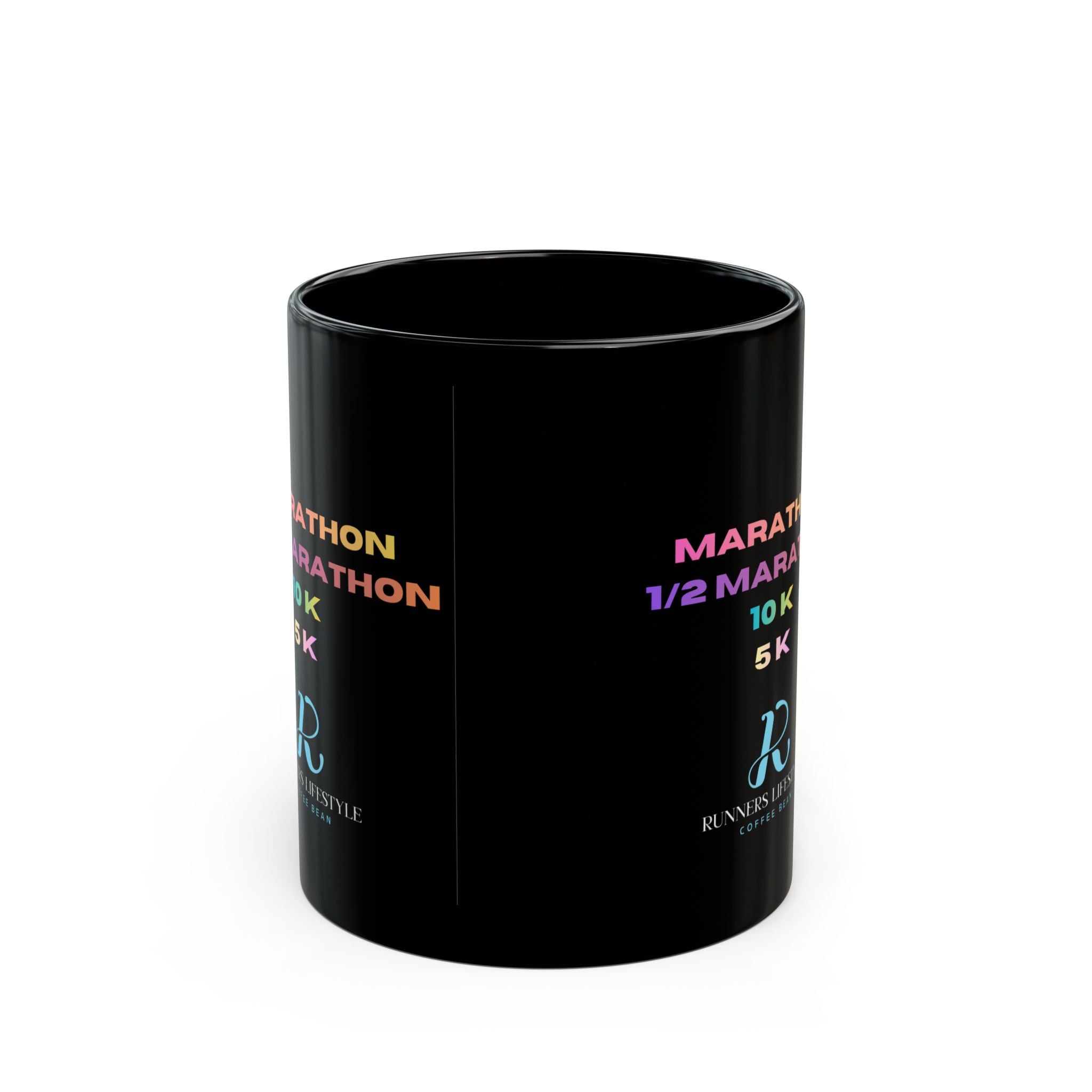 Race Distance Coffee Mug — Marathon, Half Marathon, 10K & 5K Black Mug