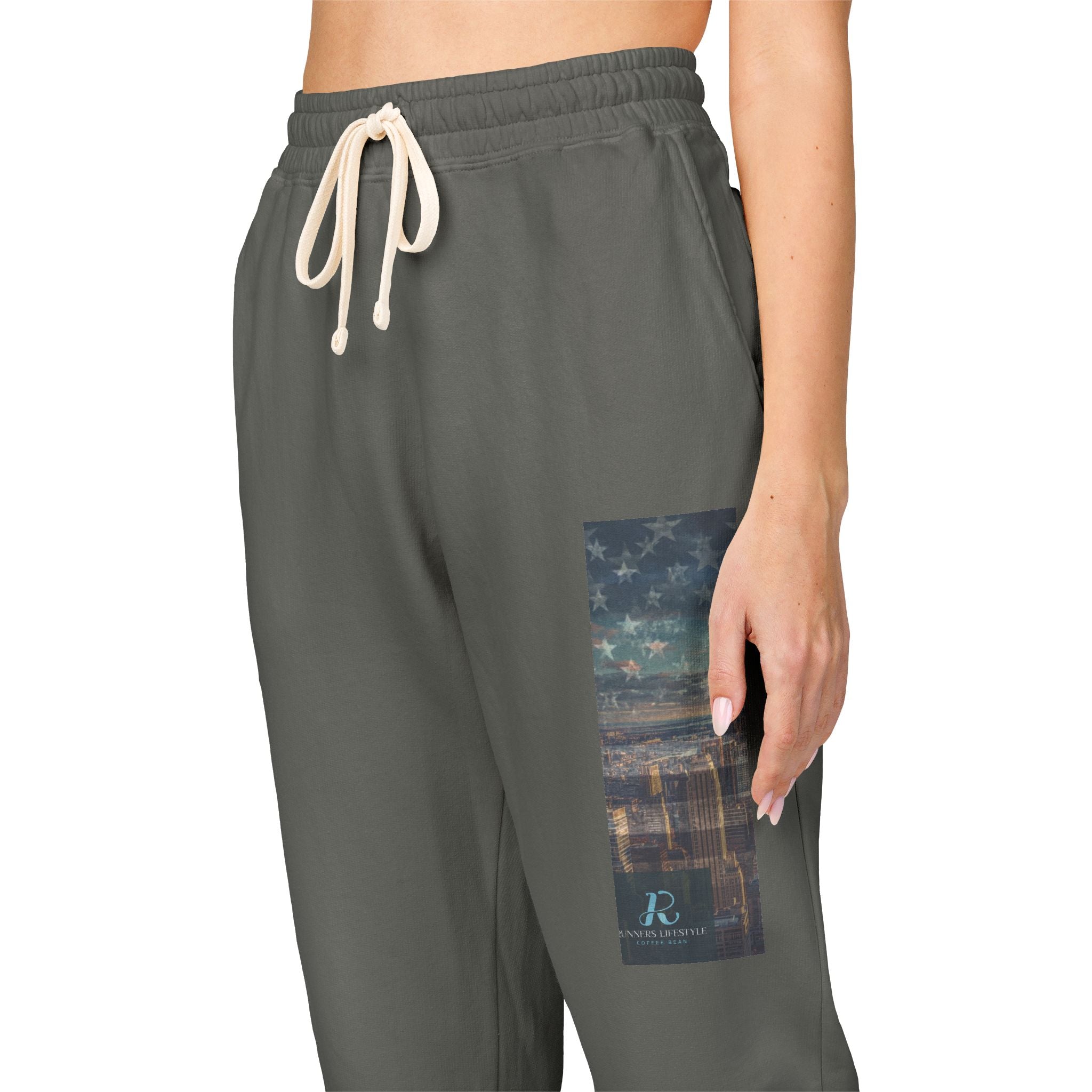 Graphic Sweatpants — Vintage Americana Nightscape Pocket Print