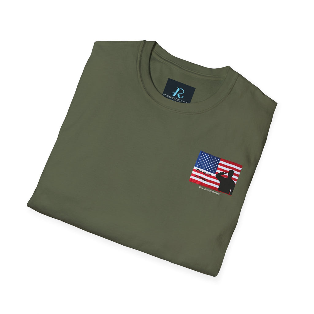 American Flag Pocket T-Shirt — Small Chest Flag Design