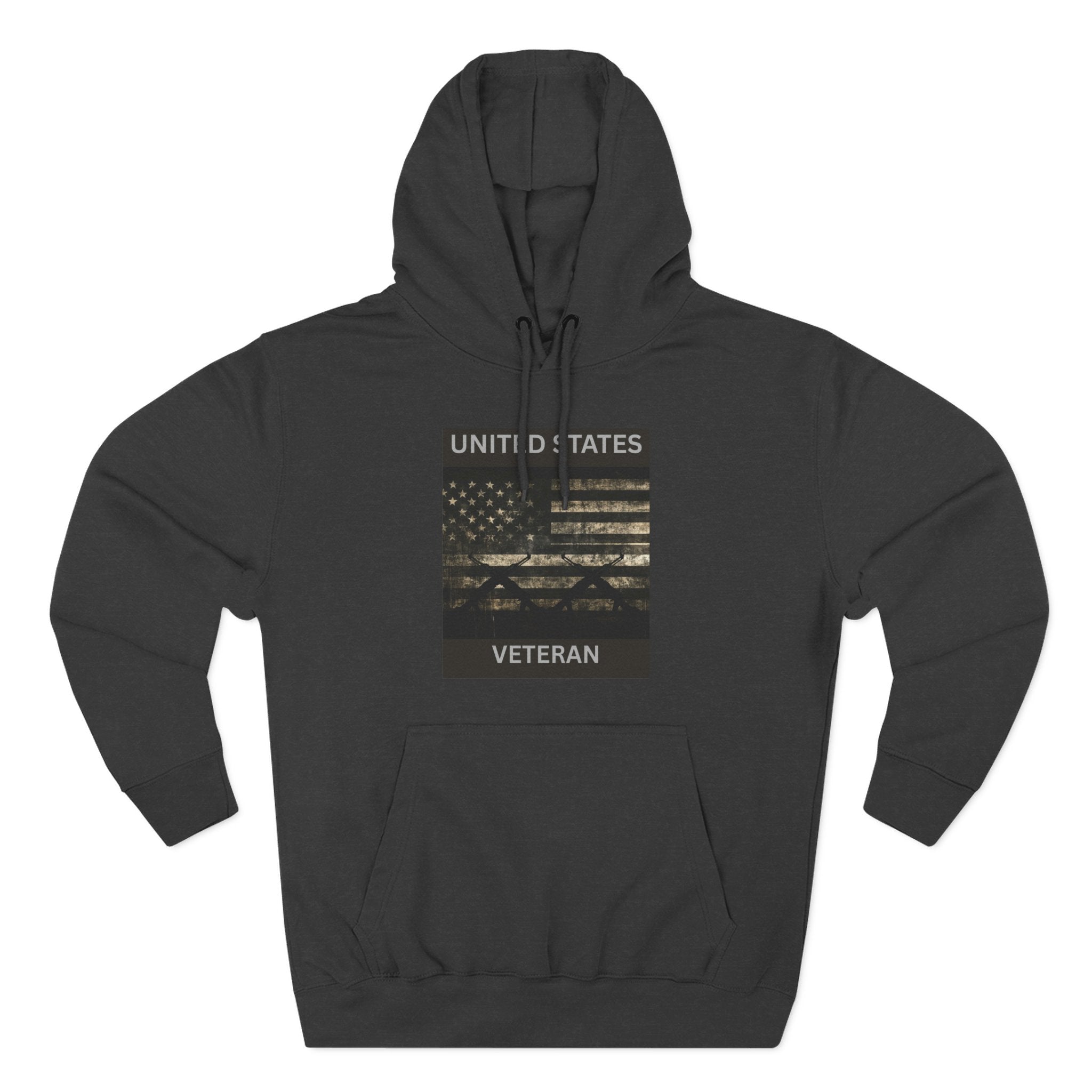 Veteran American Flag Hoodie — Three-Panel Cityscape Fleece