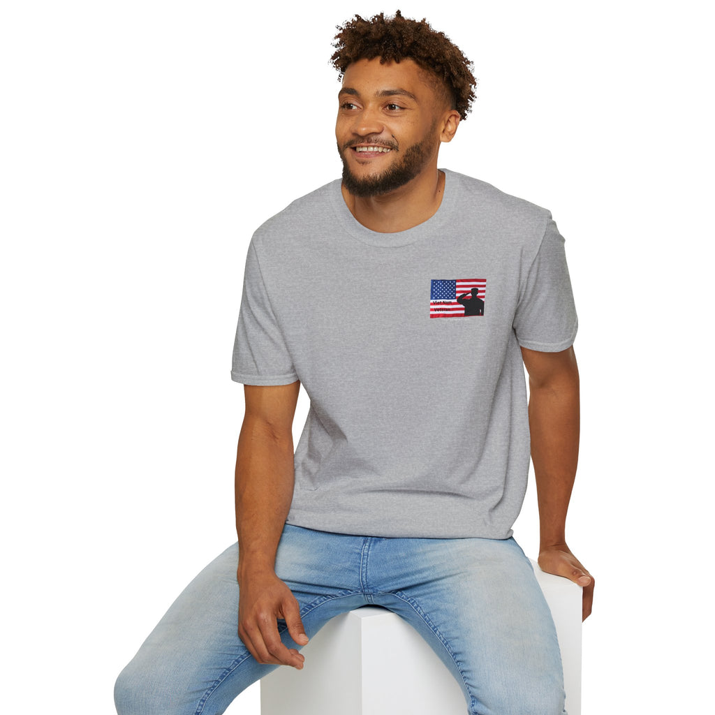 American Flag Pocket T-Shirt — Small Chest Flag Design
