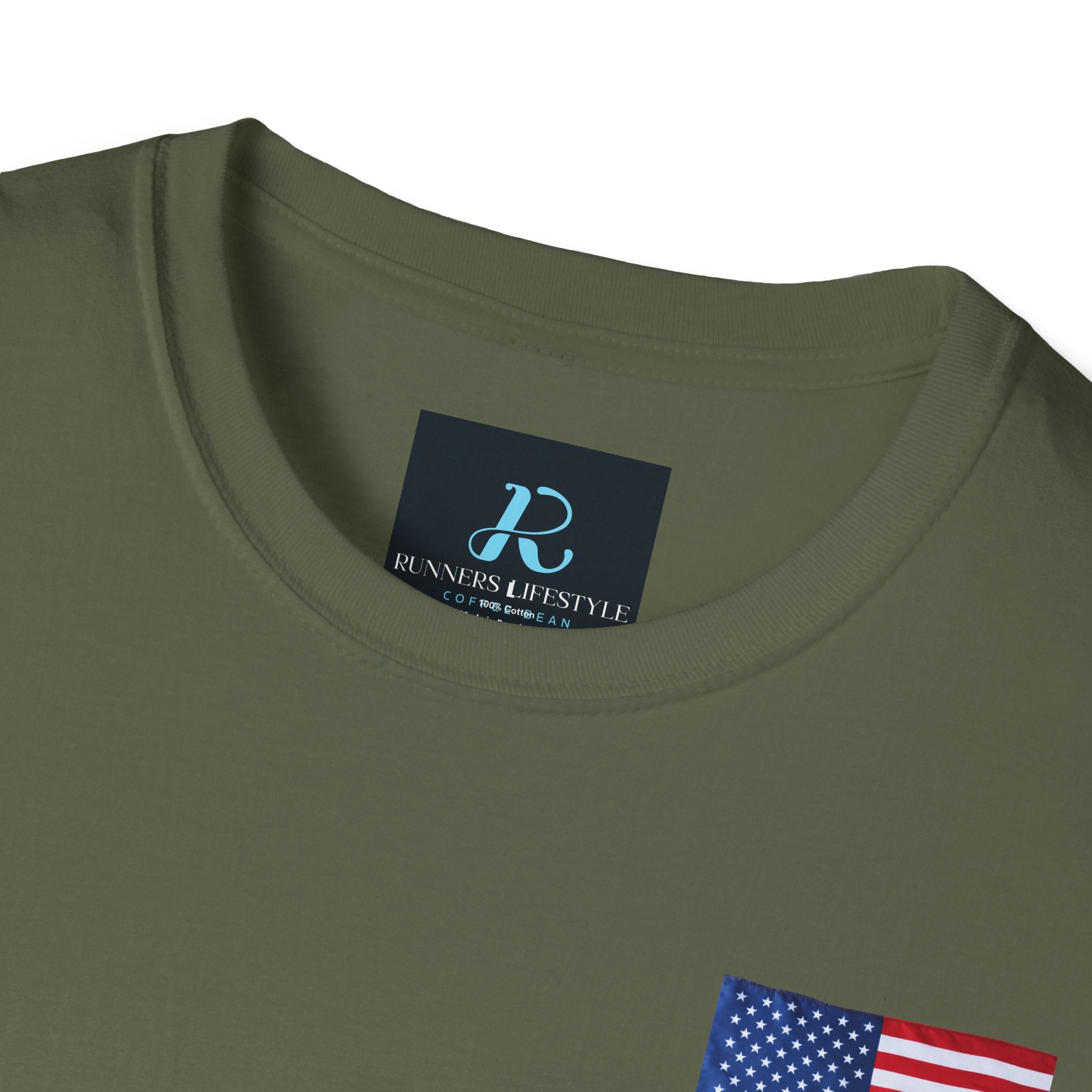 American Flag Pocket T-Shirt — Small Chest Flag Design