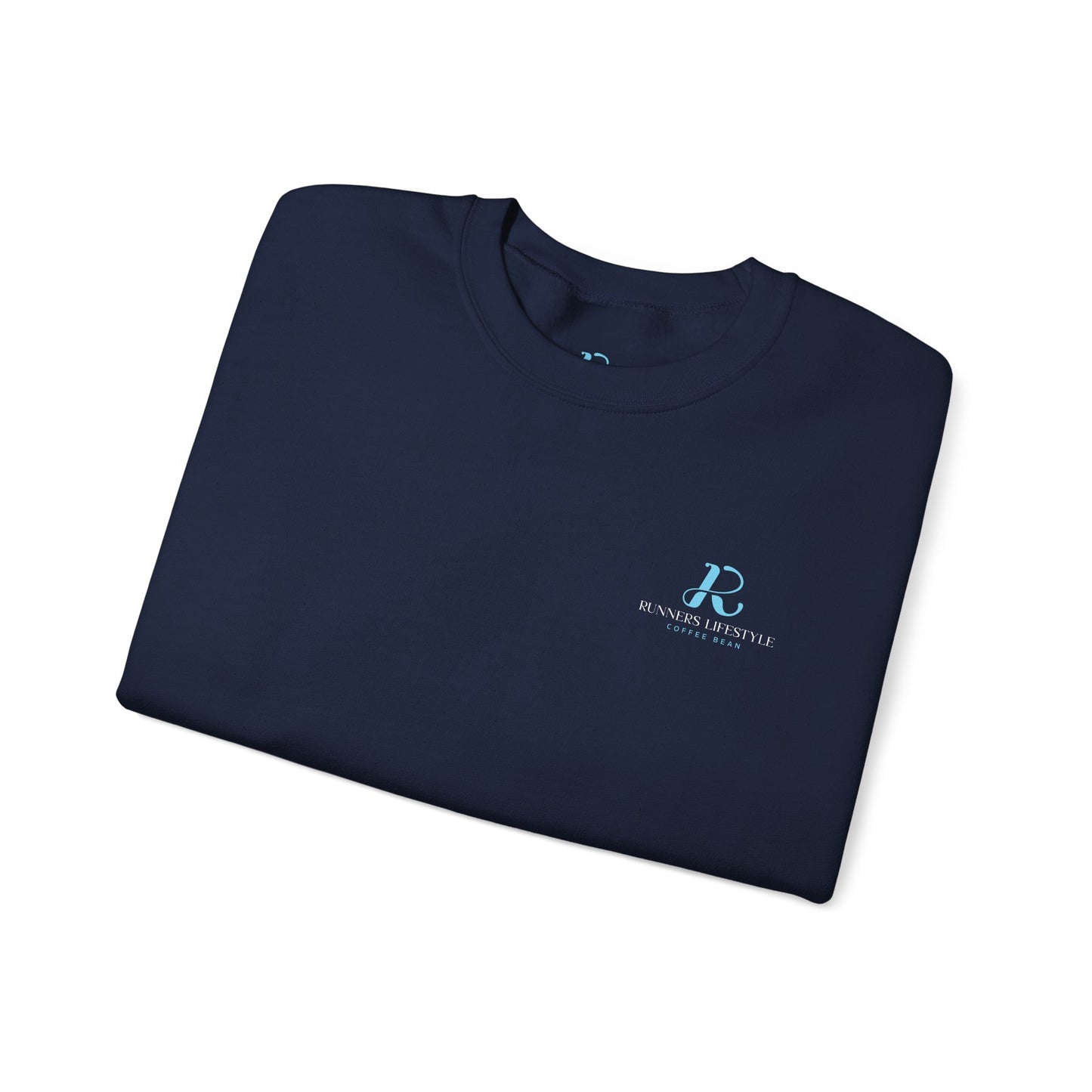Crewneck Sweatshirt — Minimalist Blue Logo Pullover (Front Chest 'R' & Subtext)
