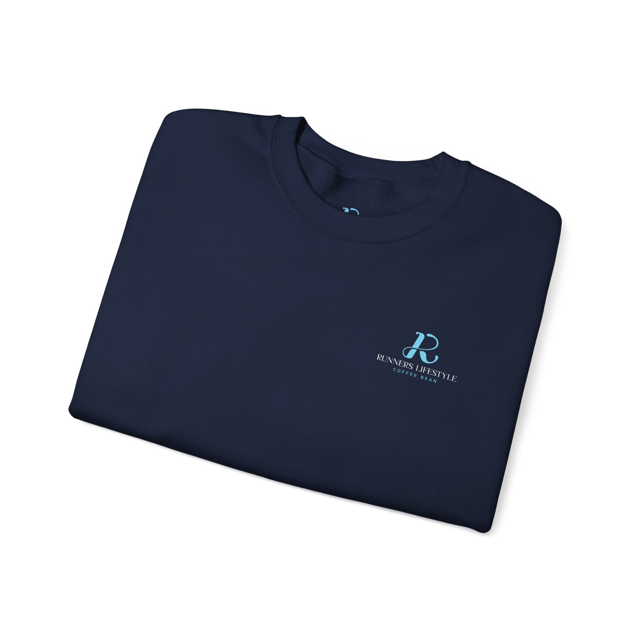 Crewneck Sweatshirt — Minimalist Blue Logo Pullover (Front Chest 'R' & Subtext)