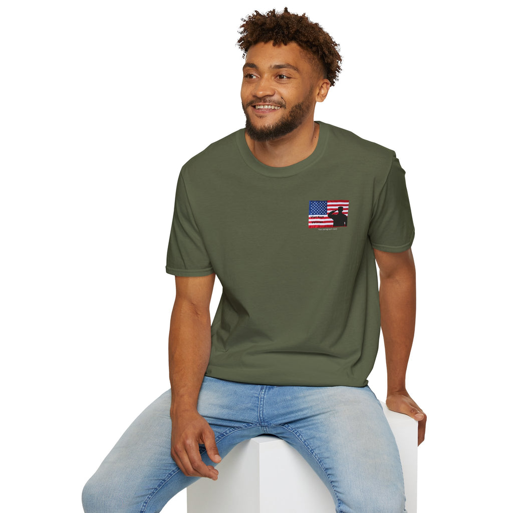 American Flag Pocket T-Shirt — Small Chest Flag Design