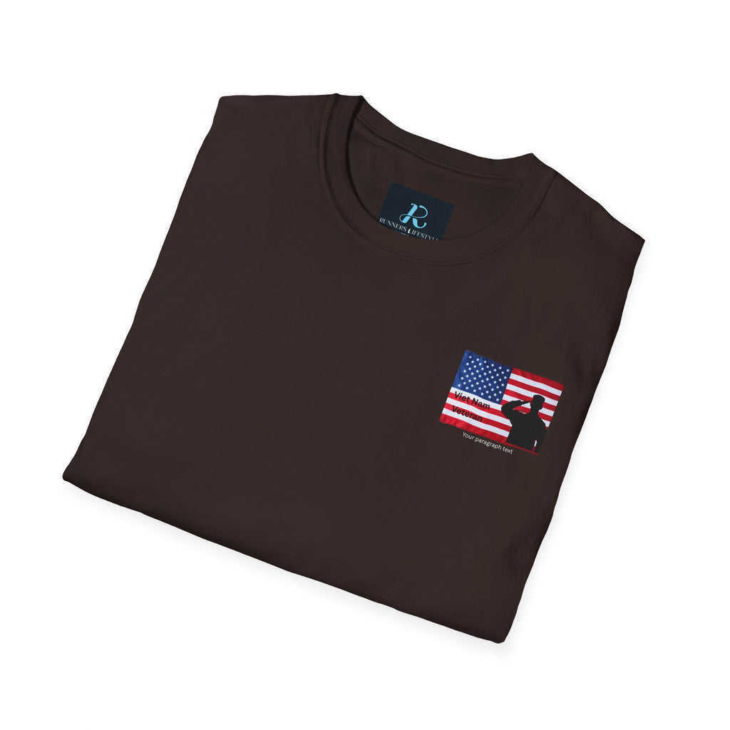 American Flag Pocket T-Shirt — Small Chest Flag Design