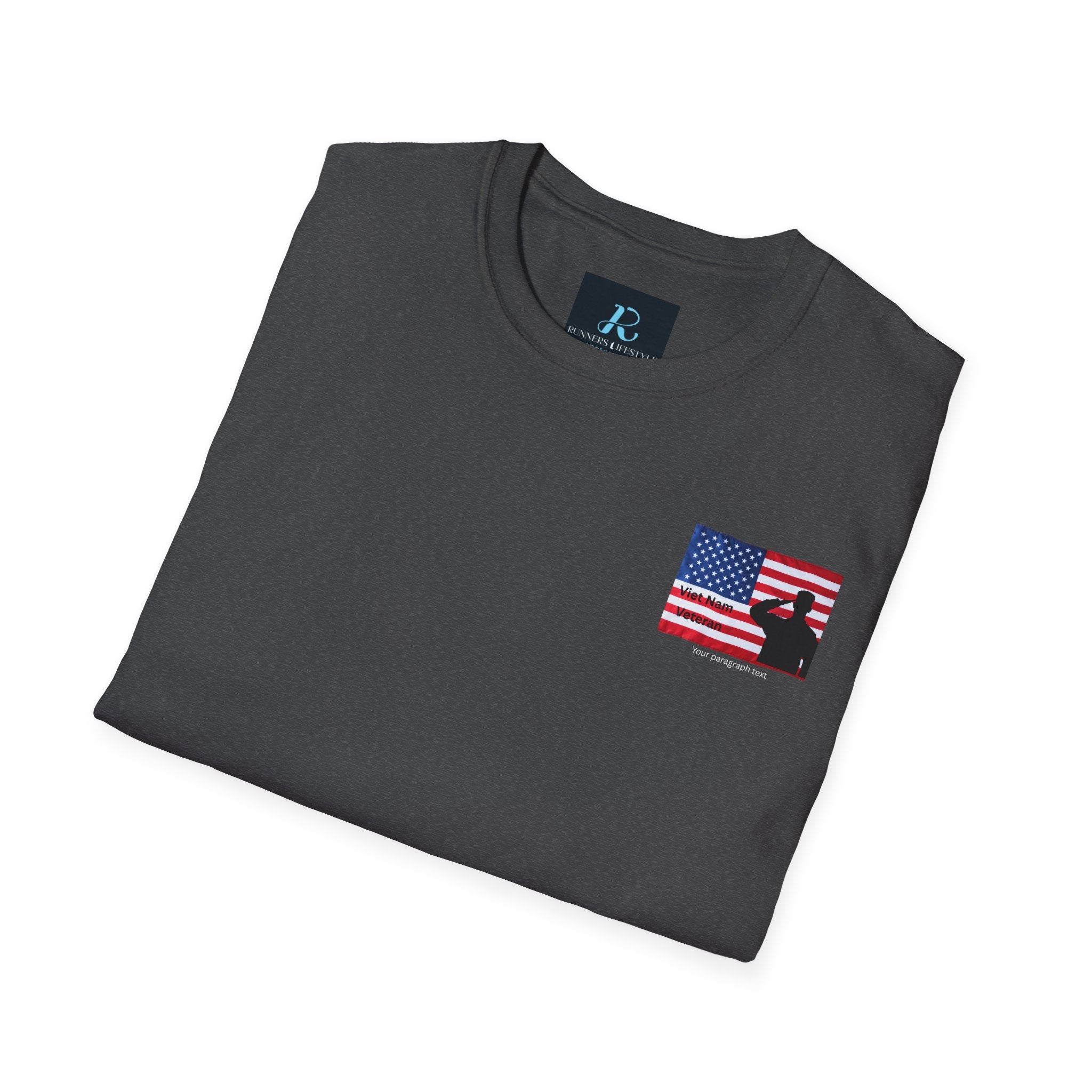 American Flag Pocket T-Shirt — Small Chest Flag Design